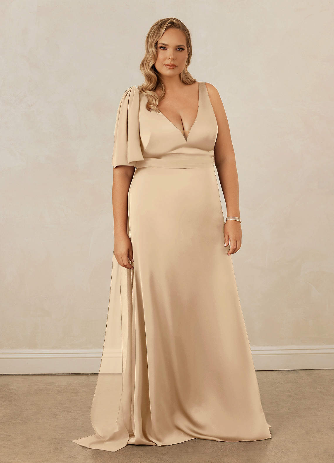 Christian Siriano Bridal for Azazie 1011 Bridesmaid Dresses Plunging Stretch Satin Mermaid Dress image10