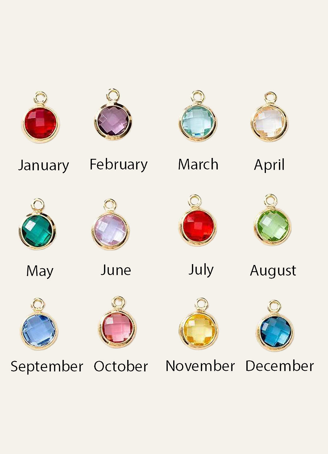 front Personalised Birthstone Letter Knot Bracelet