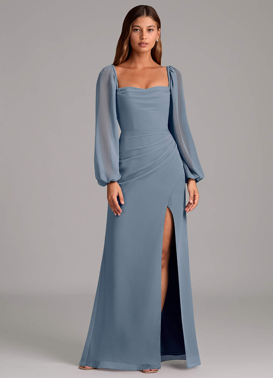 umbrella cut dress Classy Umbrella Cut Gown with 3D Lace