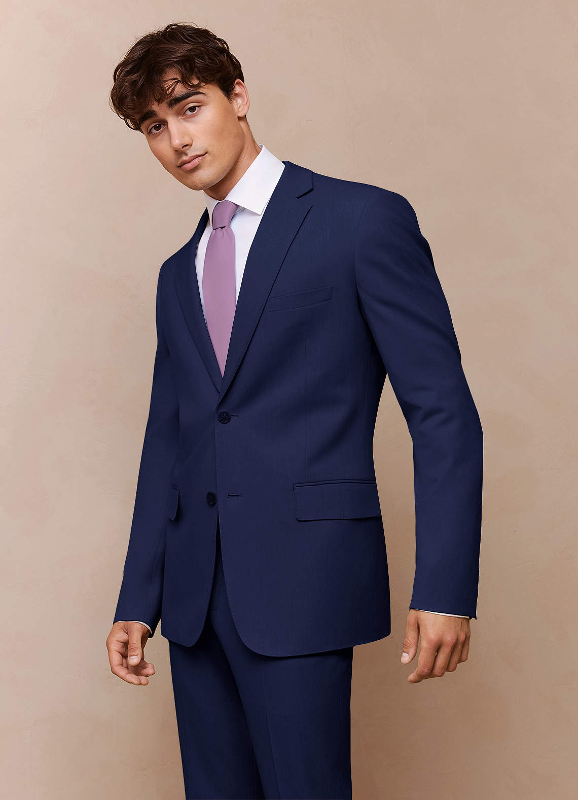 front Savile Blue Wool Blend Suit Jacket