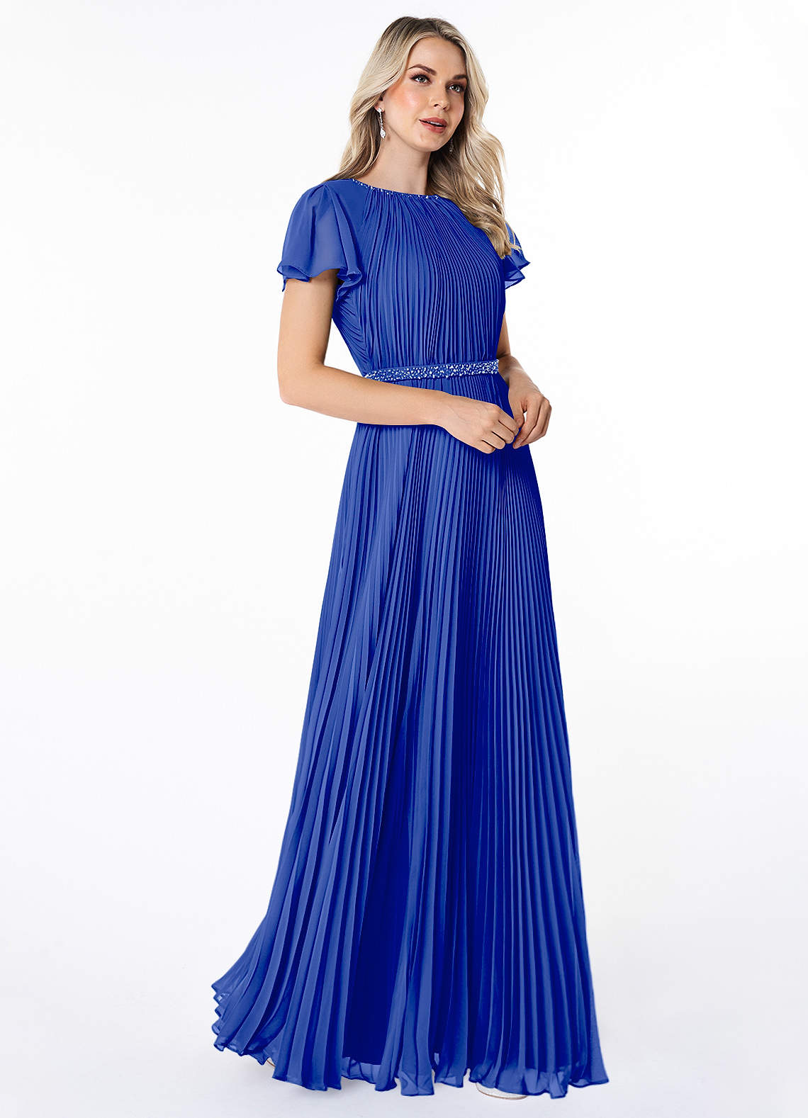 Azazie Kara Royal Blue Modest Bridesmaid Dresses | Azazie