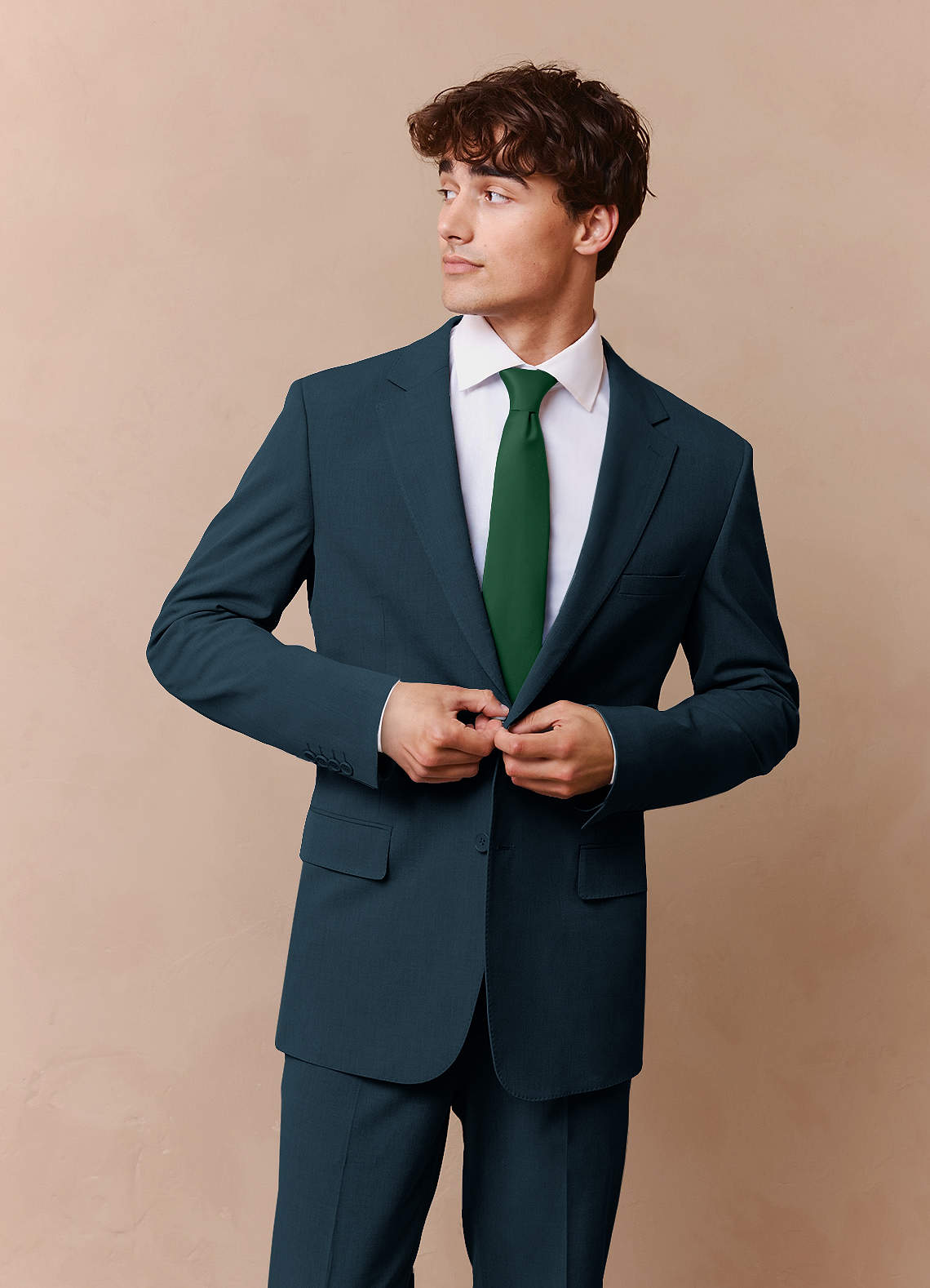 front Savile Teal Wool Blend Suit