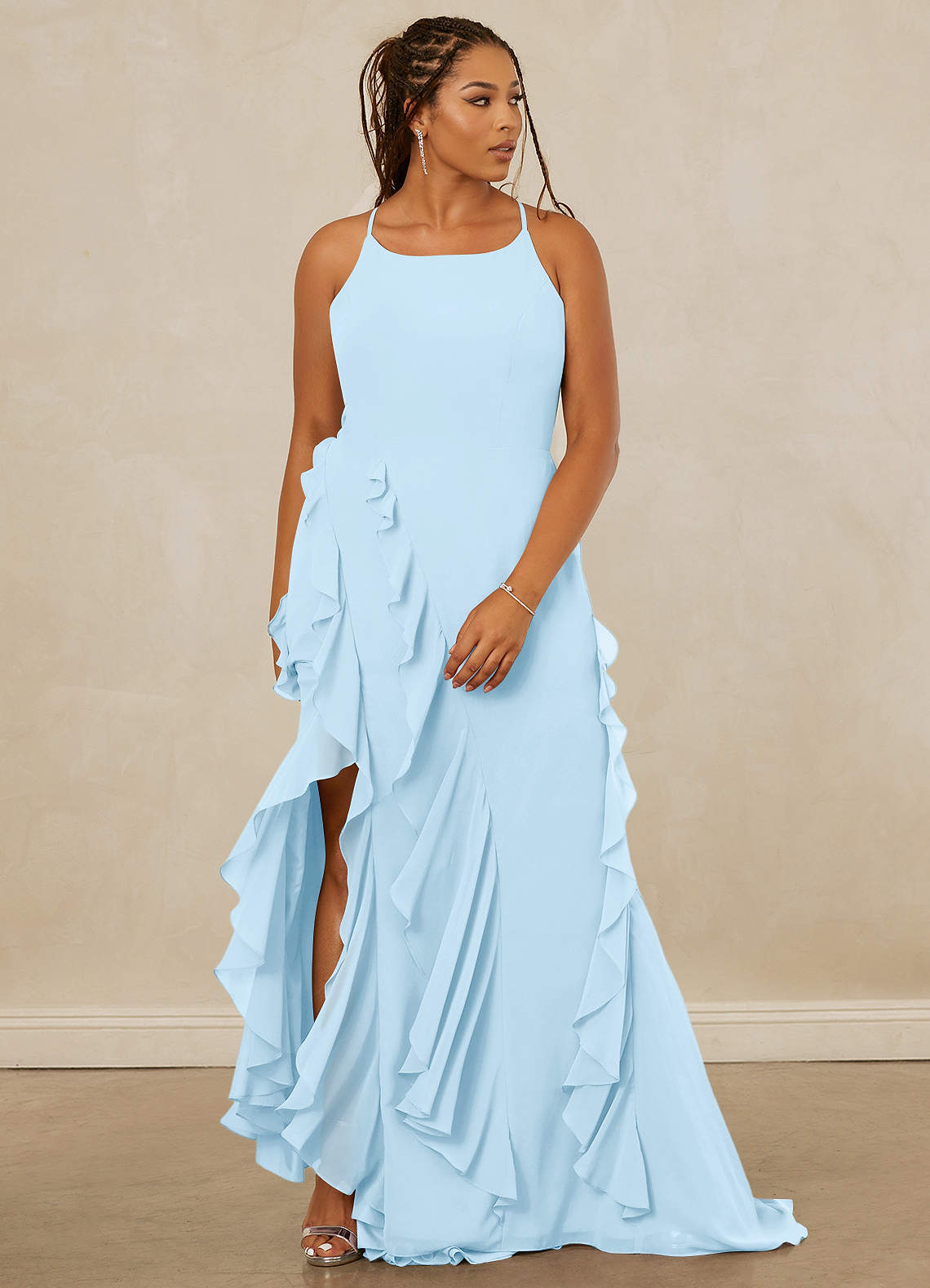 Christian Siriano Bridal for Azazie 1006 Bridesmaid Dresses Ruffle Chiffon Mermaid Dress image9