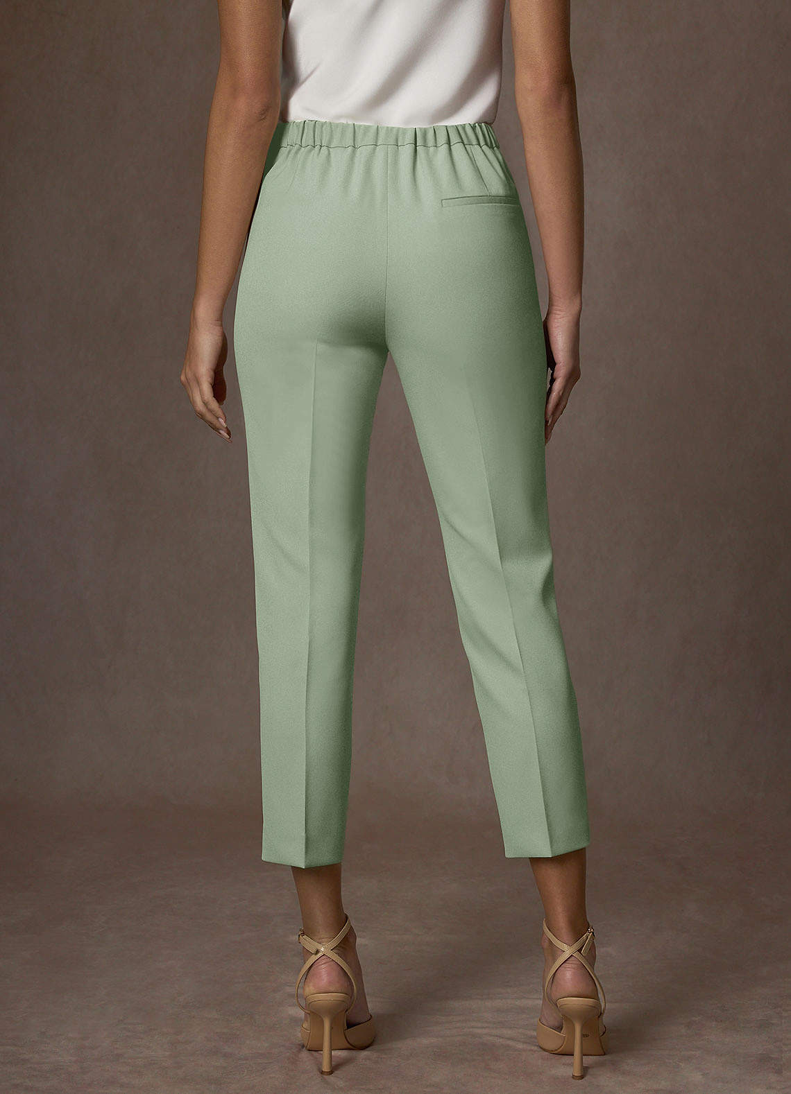 front Kennedy Dusty Sage Structured Stretch Pants Suit