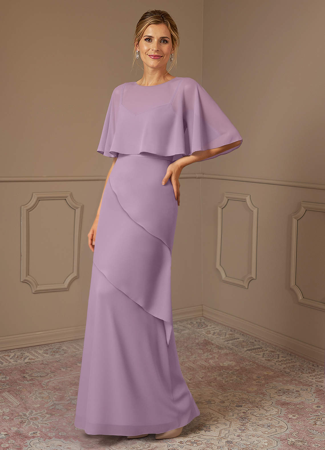 Azazie Bowie Mother of the Bride Dresses Wisteria A-Line Chiffon Dress image1
