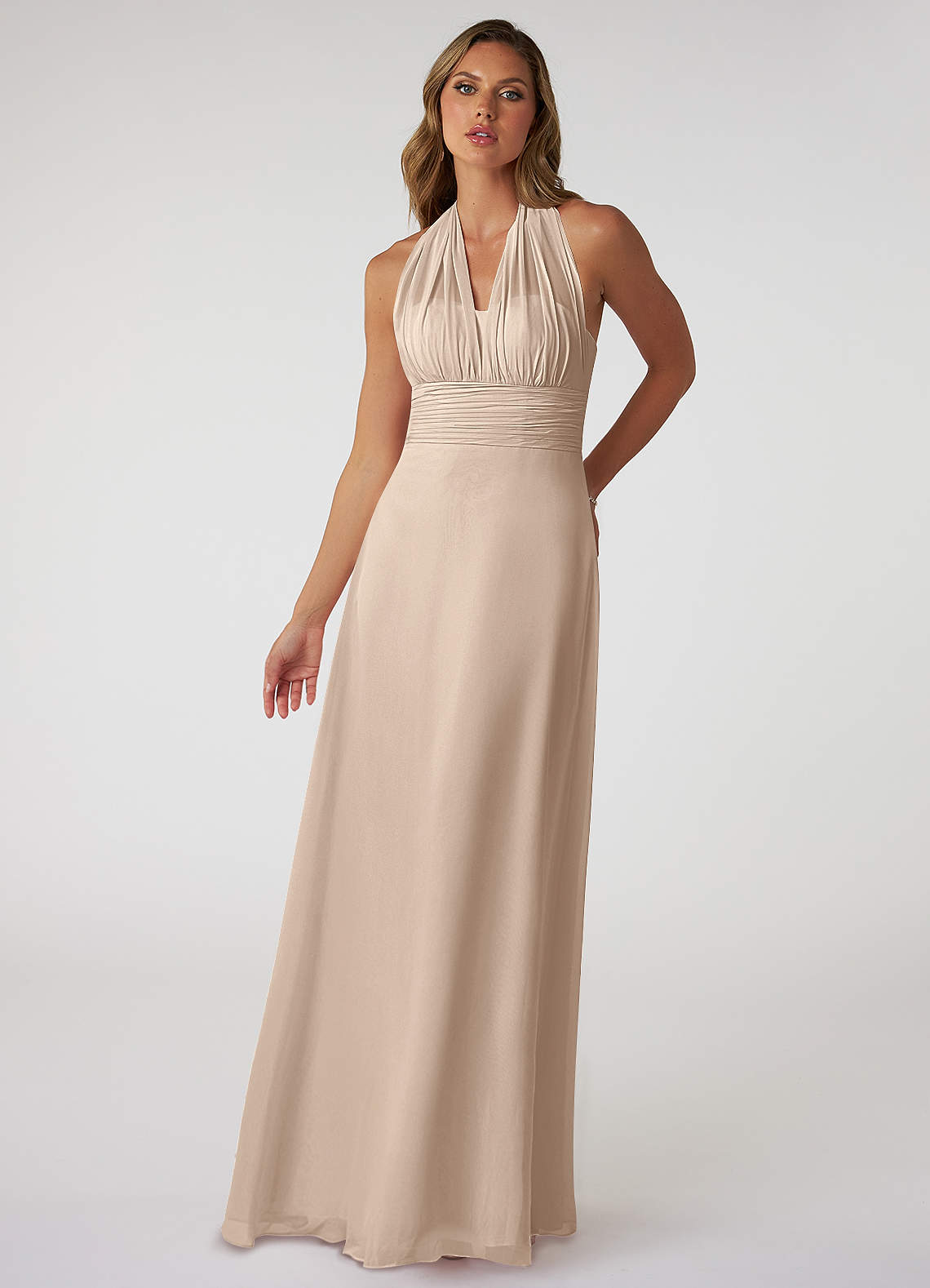 princess polly baby blue dress Long Spandex Light Champagne Multi Way Bridesmaid Dress, Convertible D   Cutedressy