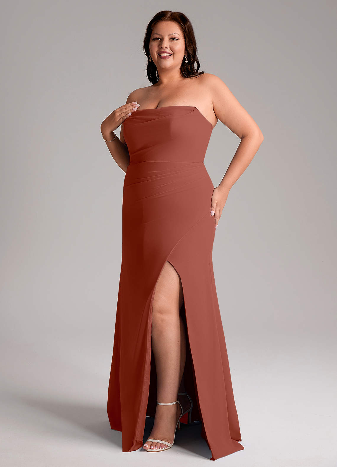 Azazie Leonis Morsiusneito Mekot Vaippa Olkaimeton Sifonki Lattian pituus Pukeutua image12