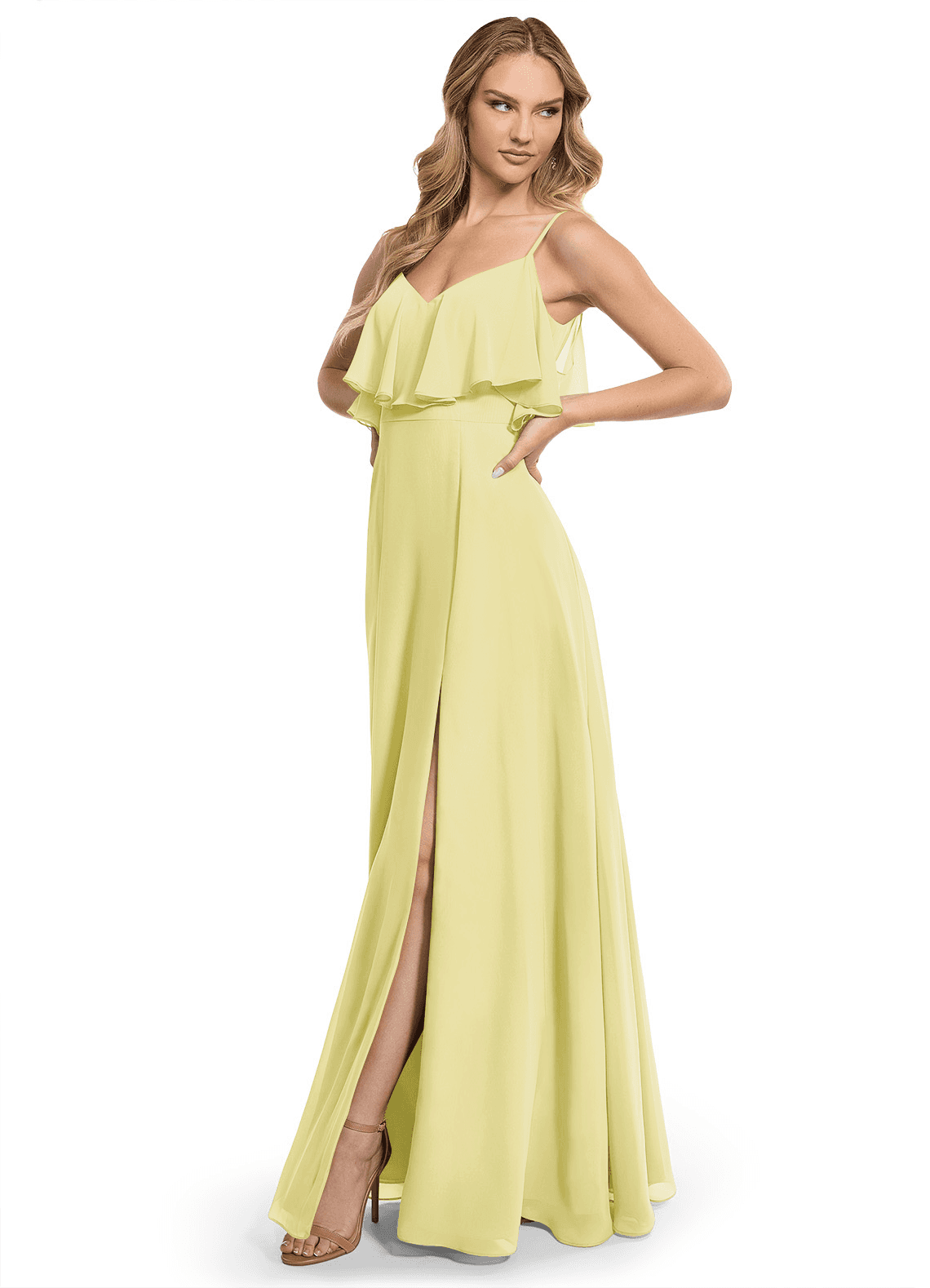 Vestido de dama de honor Azazie Jean en color Sorbete De Limón