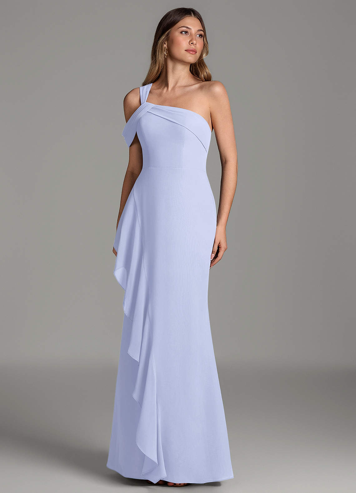 lavender gray bridesmaid dresses Azazie Ashlynn Chiffon Fall Wedding Guest Dresses Size:34 (ADD +$20) luxire:primary-fiber:cotton Birdy grey streamlined shape