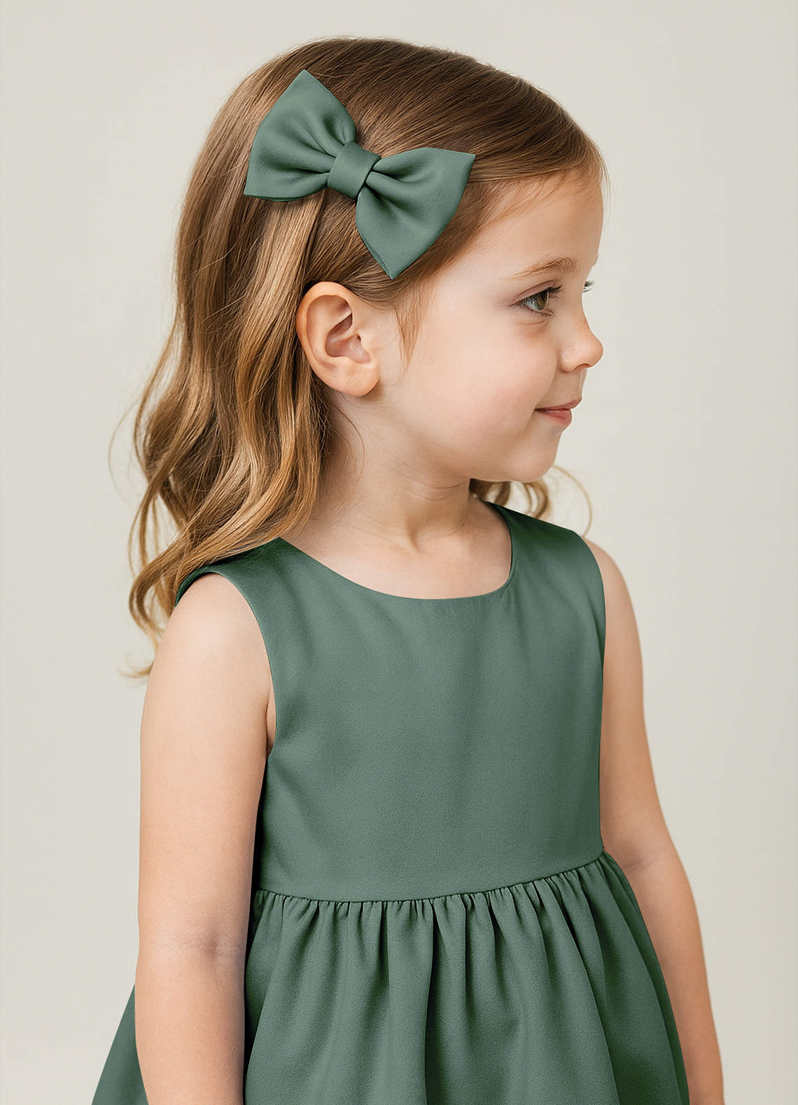 front Matte Satin Bow Hair Clip Set