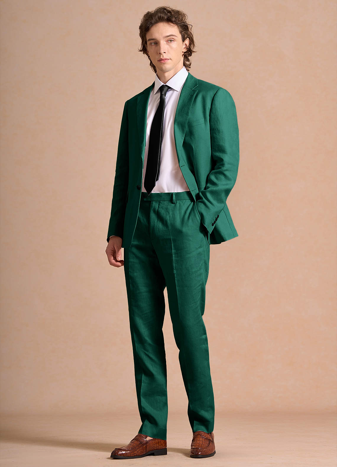 Harrison Emerald 100% Linen Suit
