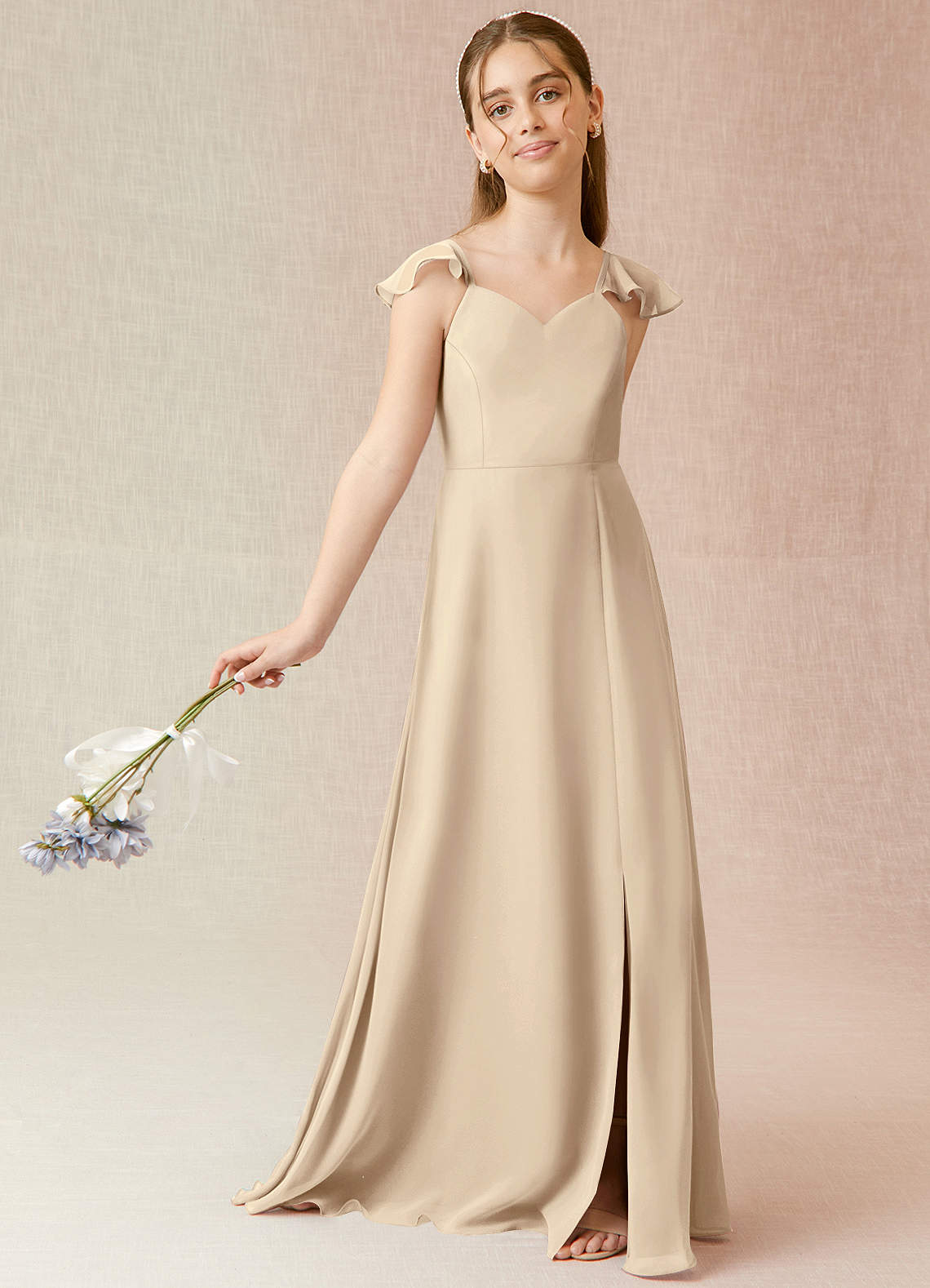 Azazie champagne outlet dress