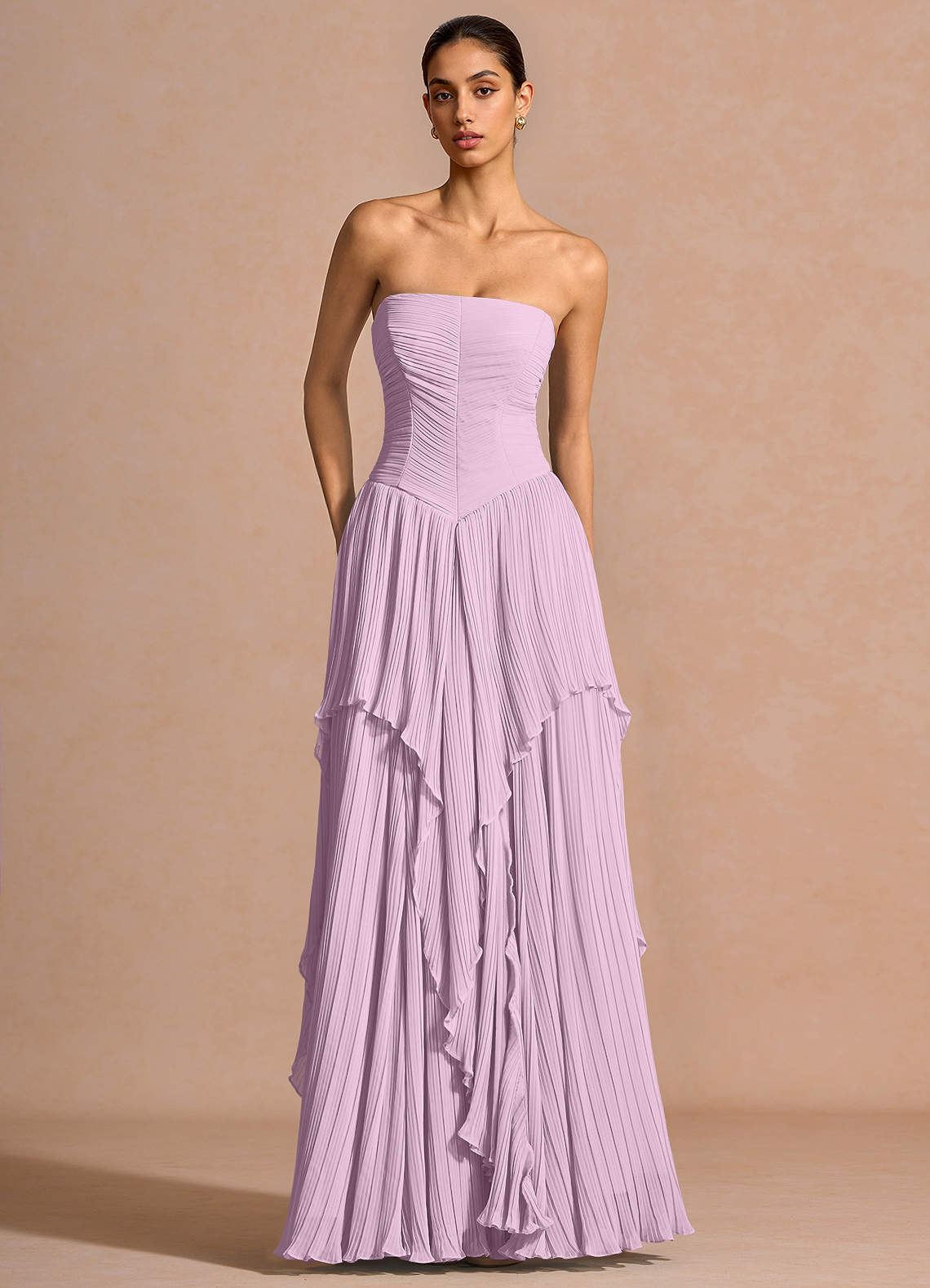 Kerensa Frosted Lilac Maxi Dress | Azazie