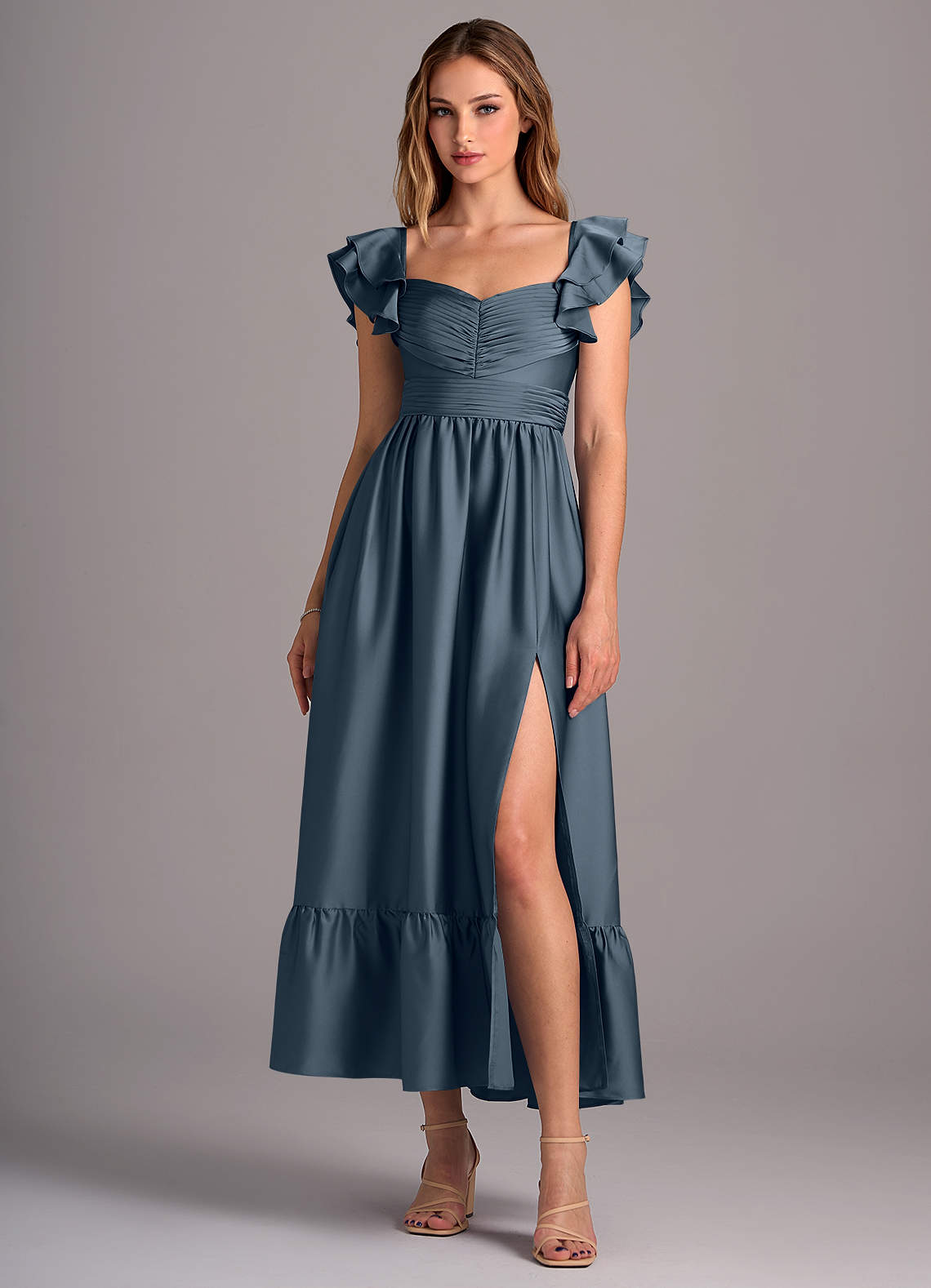 Azazie Anaya Bridesmaid Dresses Twilight A-Line Sweetheart Neckline Stretch Satin Convertible Dress image1