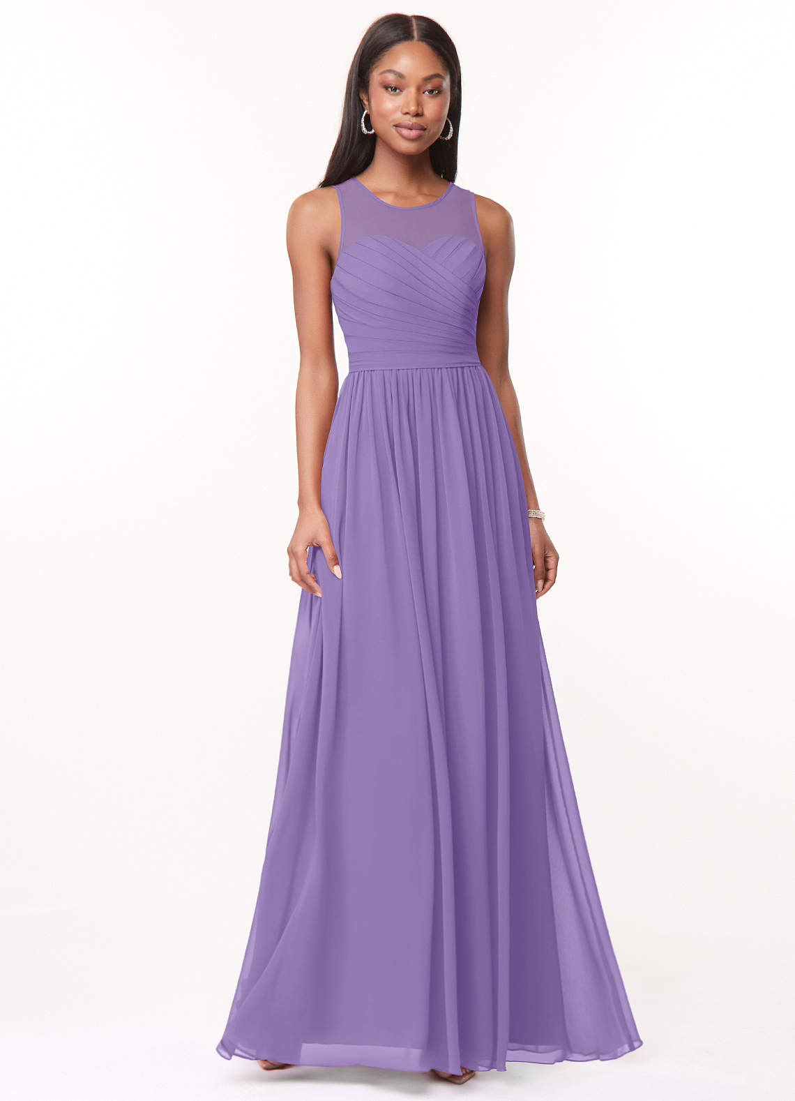 Azazie Nina Bridesmaid Dresses Tahiti A-Line Pleated Chiffon Dress image1