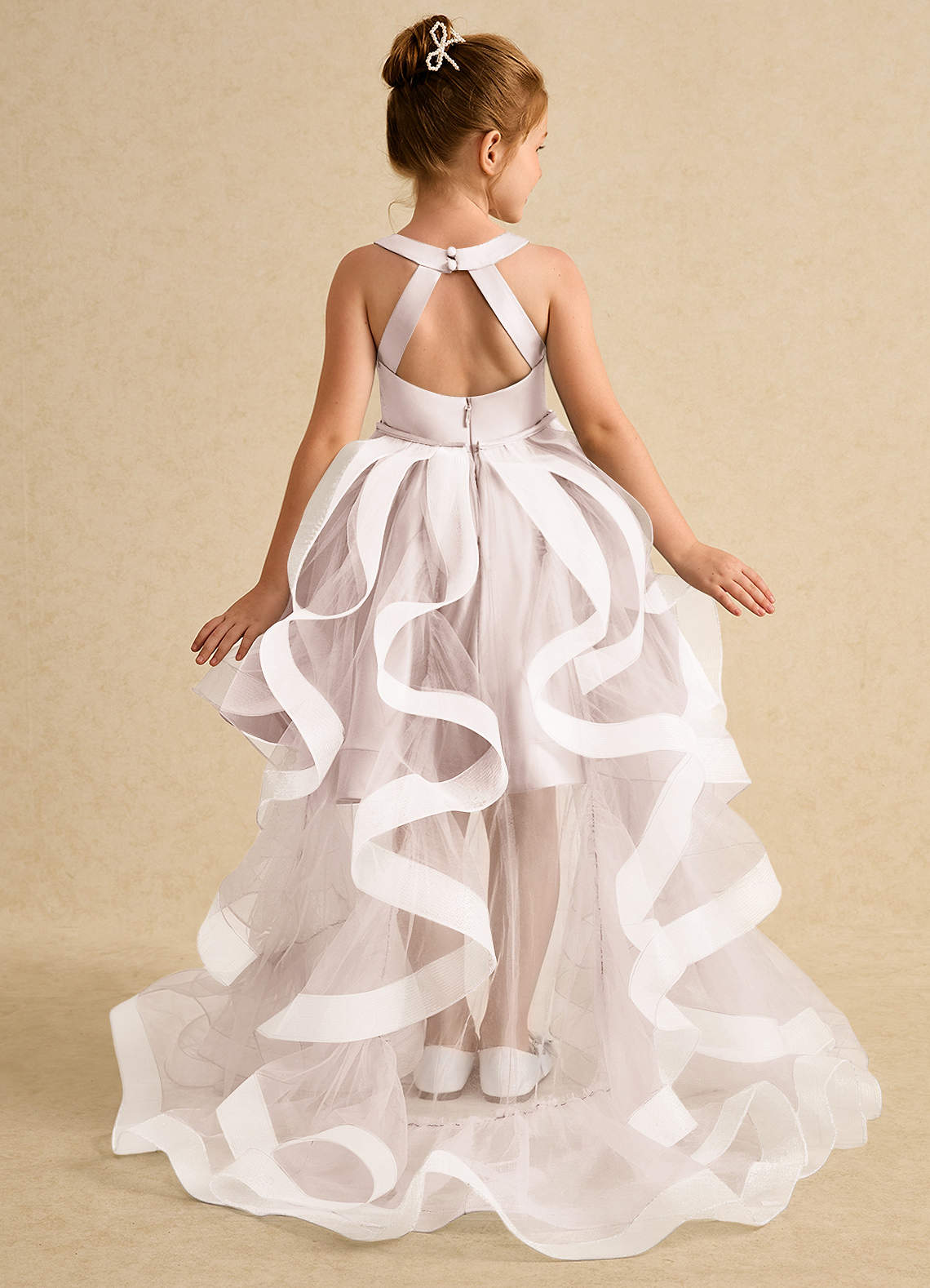 Azazie Julietta Flower Girl Dresses Rose Petal Ball-Gown Convertible Tulle Dress image1