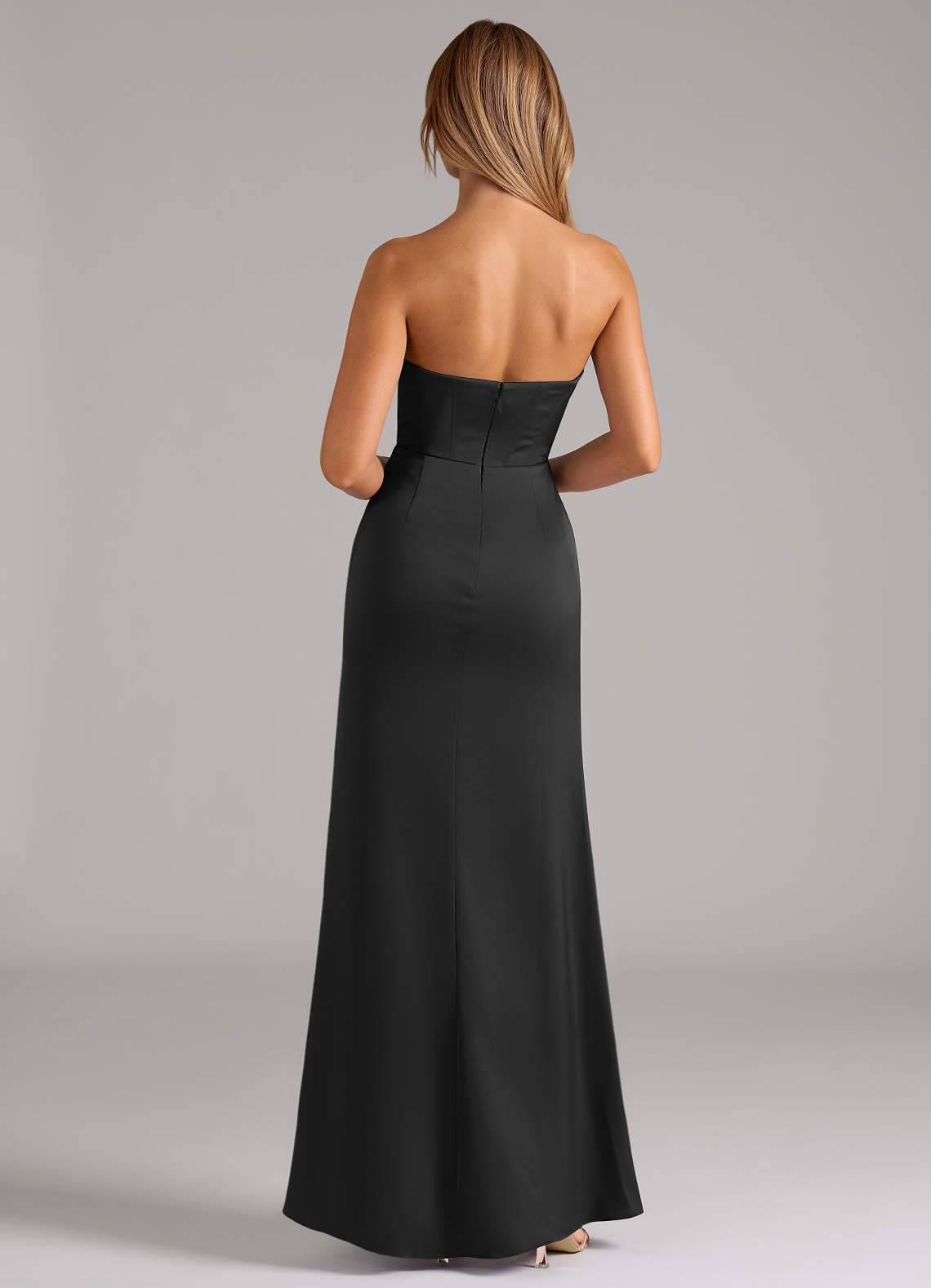 Azazie Johana Bridesmaid Dresses Black Mermaid Off the Shoulder Stretch Satin Convertible Dress image6