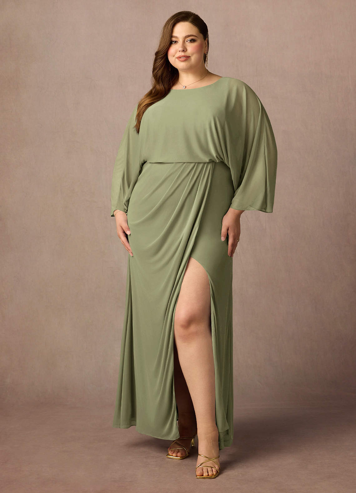 Azazie Ysabella Final Sale Mulberry Mermaid Pleated Mesh Dress image1