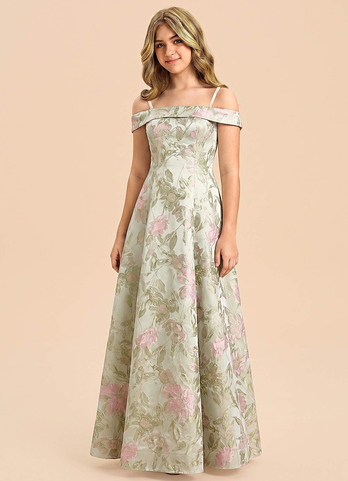 front Azazie Paisley Junior Formal Dress