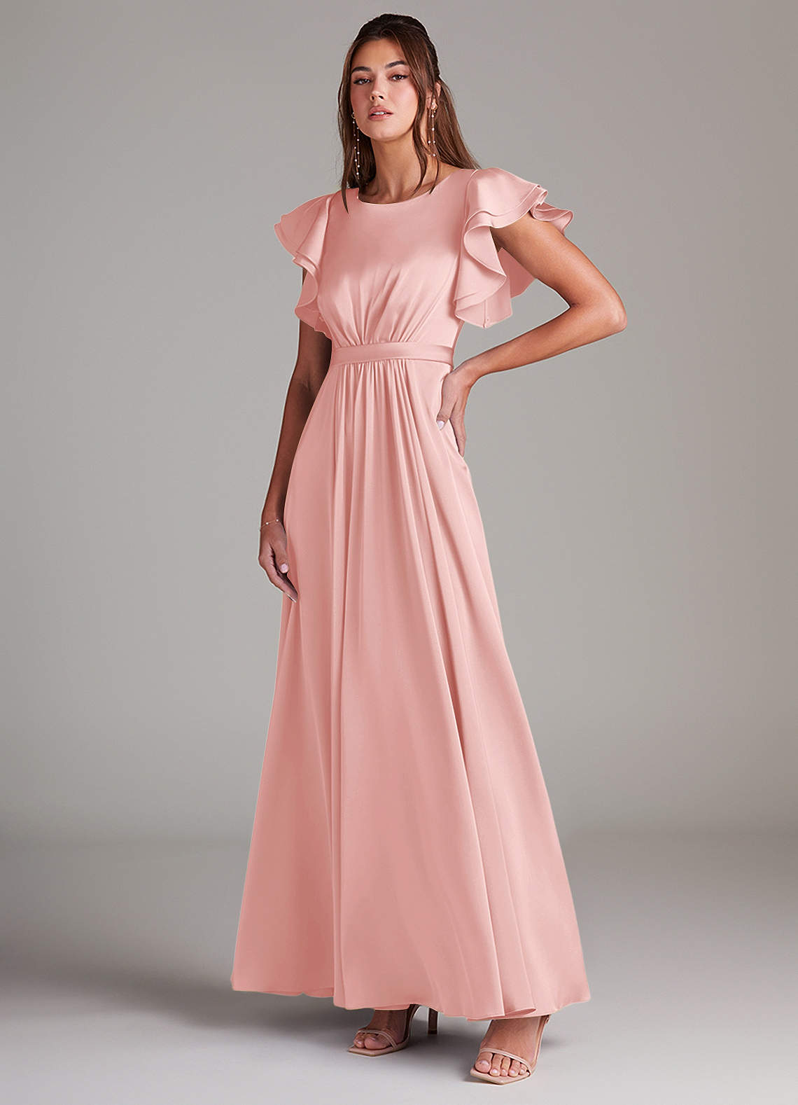 pink satin dress modest Modest A Line Strapless Silk Satin Long Pink Prom Dress Evening Gown fg6358