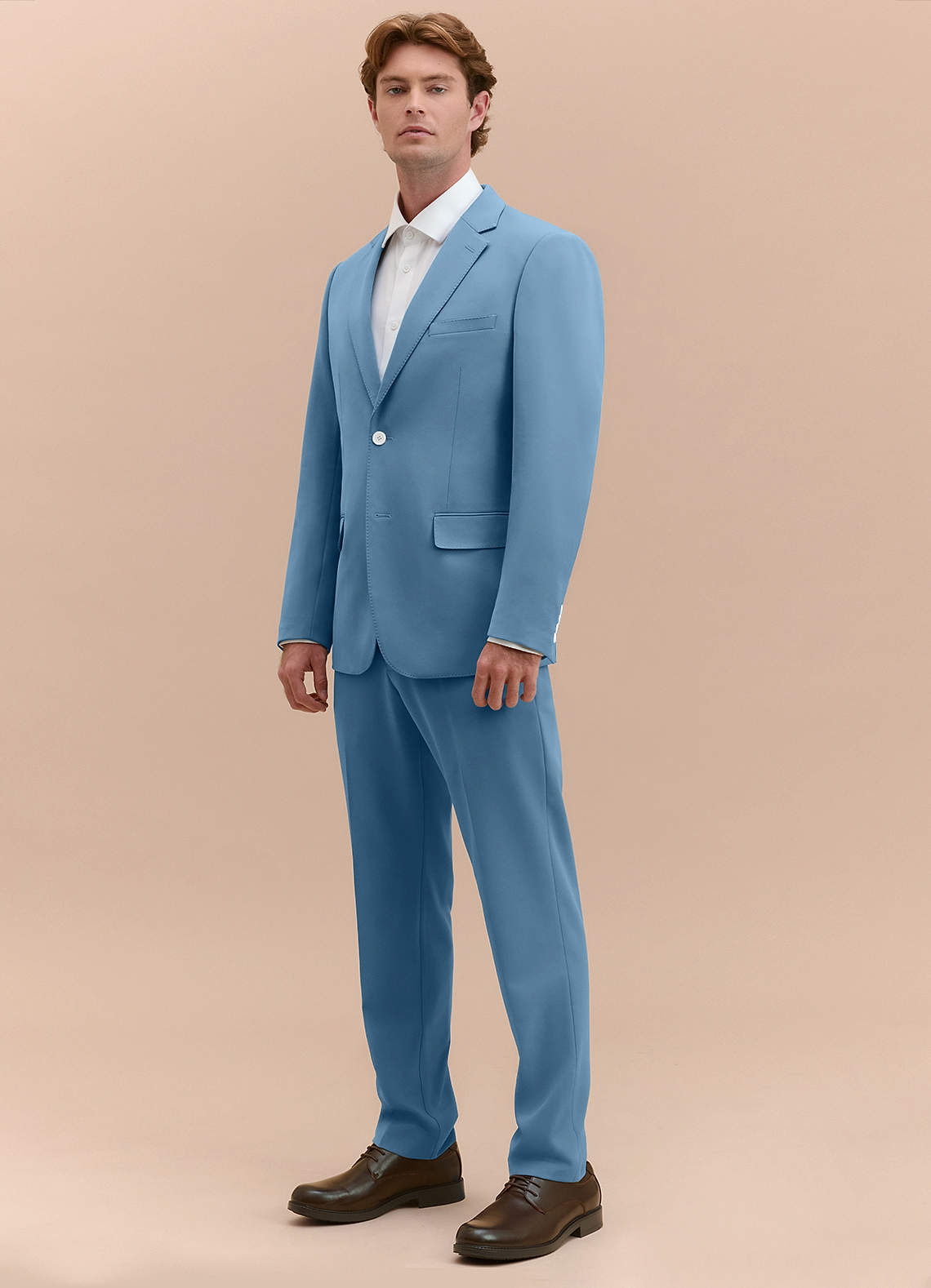 James Steel Blue Structured Stretch Suit | Suit Sets |Azazie