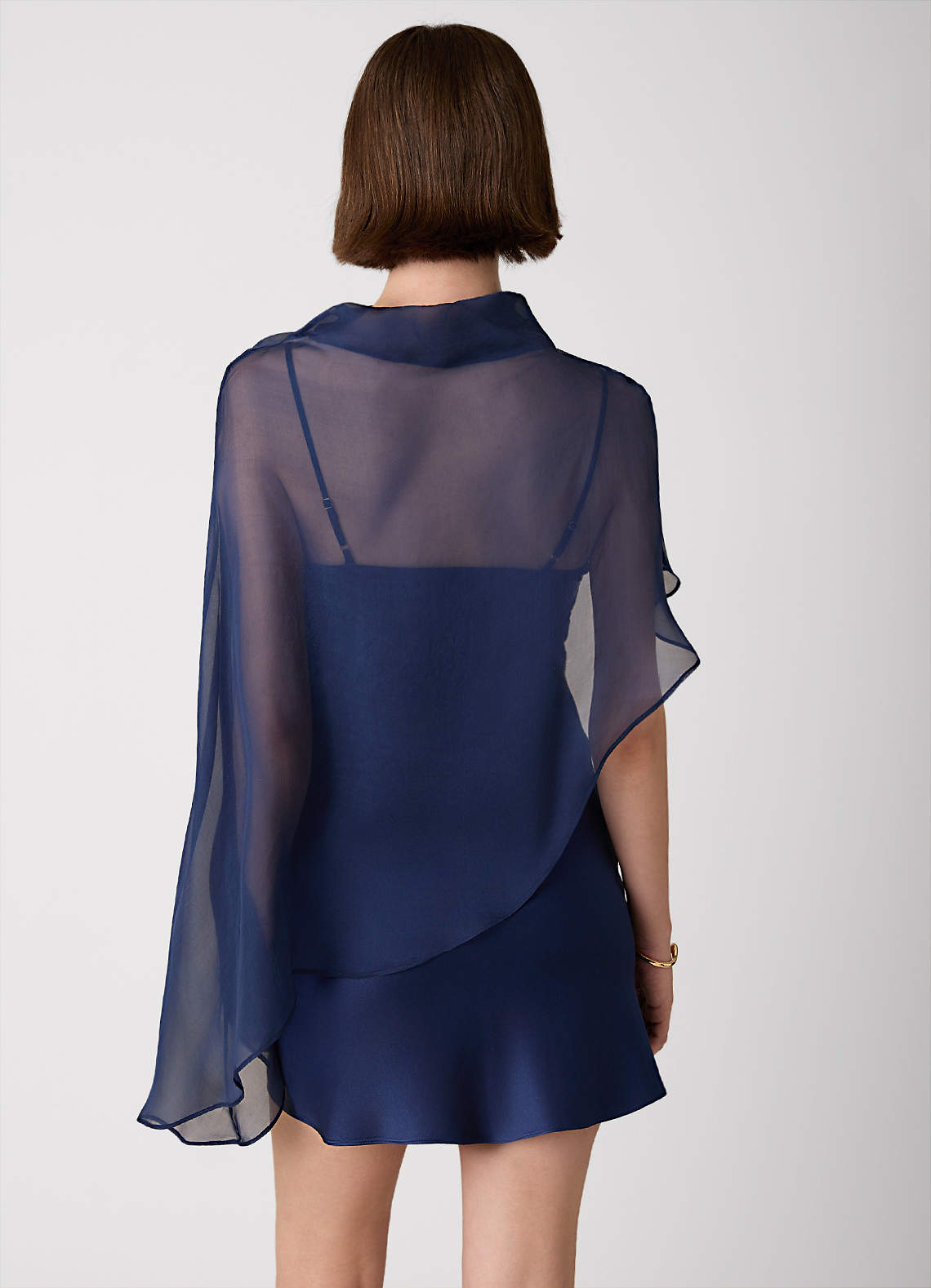 Crystle Navy 100% Washable Silk Mini Dress | Azazie Crystle Navy 100% Washable Silk Mini Dress | Azazie