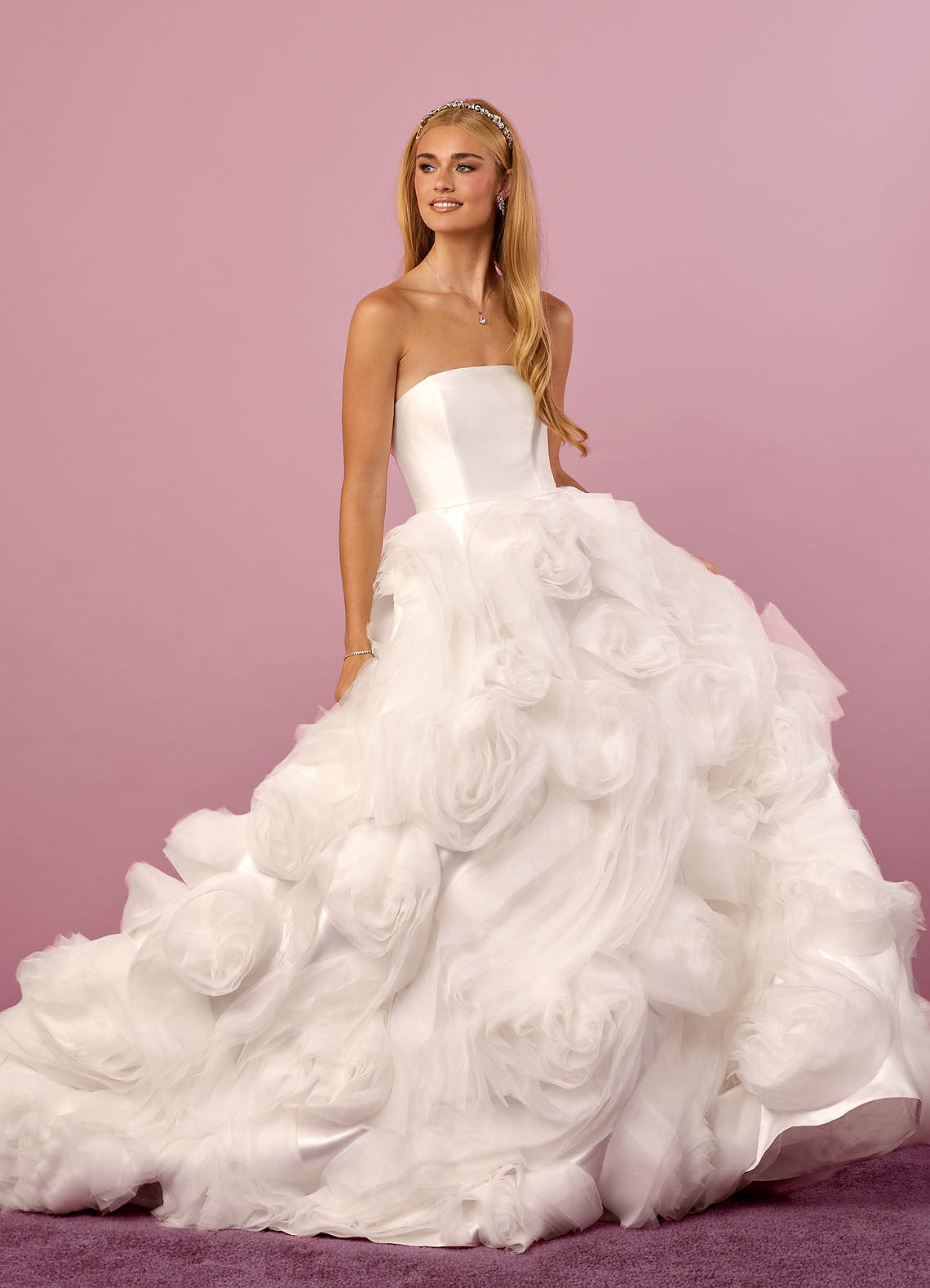 Barbie ♥ Azazie Wedding Dresses Ball-Gown Strapless Organza Cathedral Train Dress image1