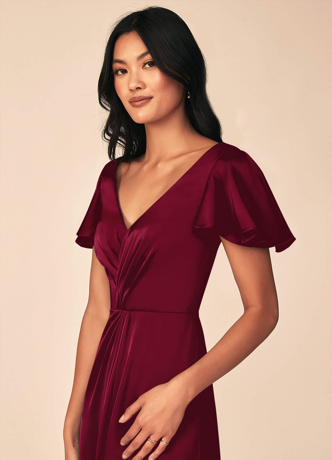 And maroon dress best sale