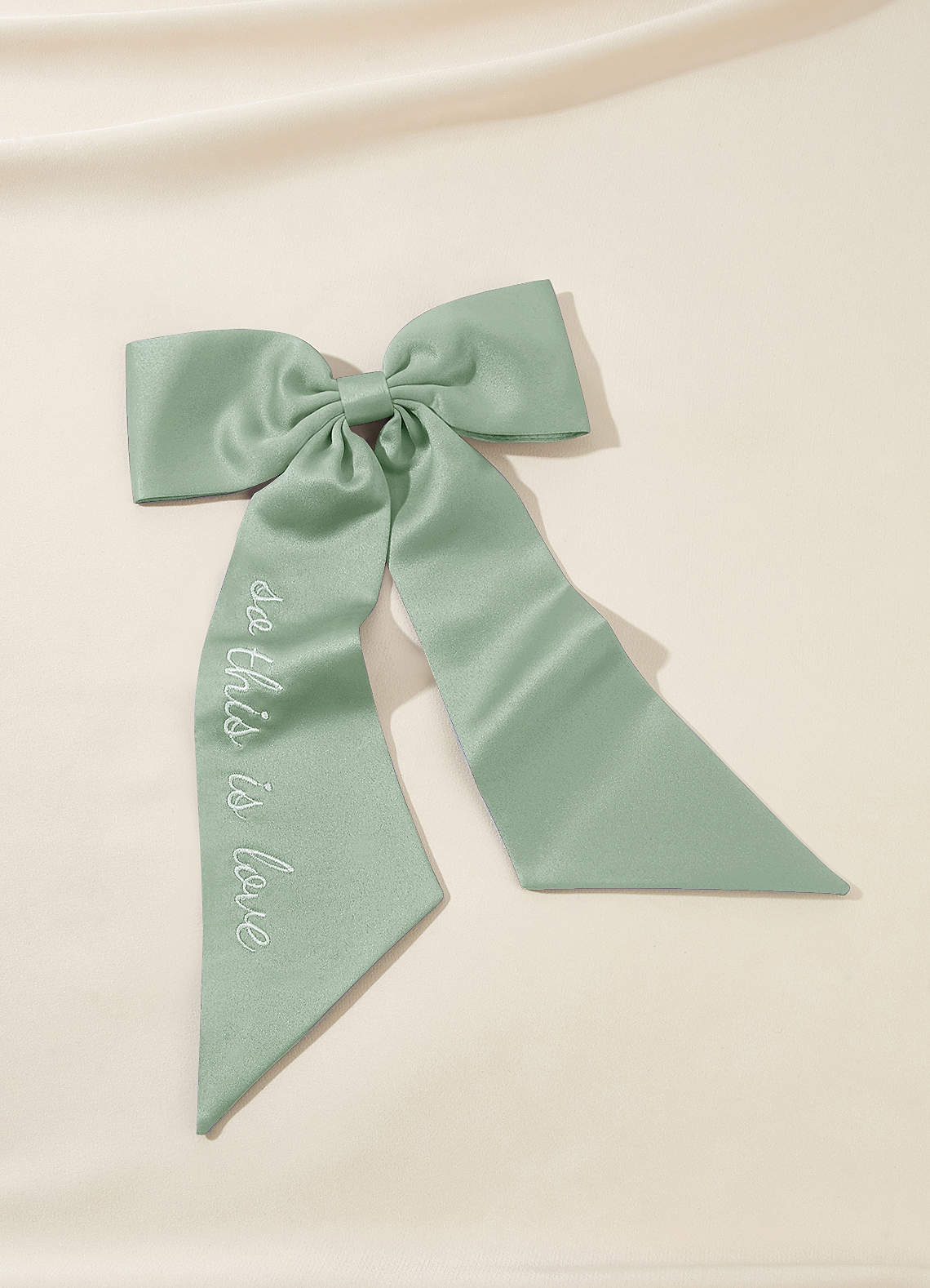 front Personalized Embroidered Matching Color Hair Bows