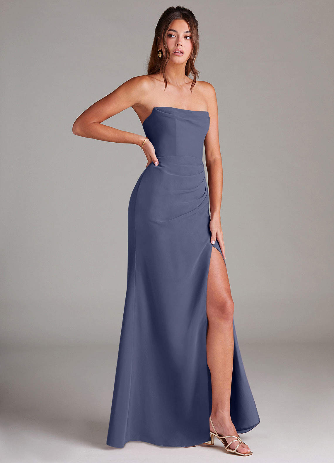 Azazie Leonis Bridesmaid Dresses Stormy Sheath Strapless Chiffon Convertible Dress image7