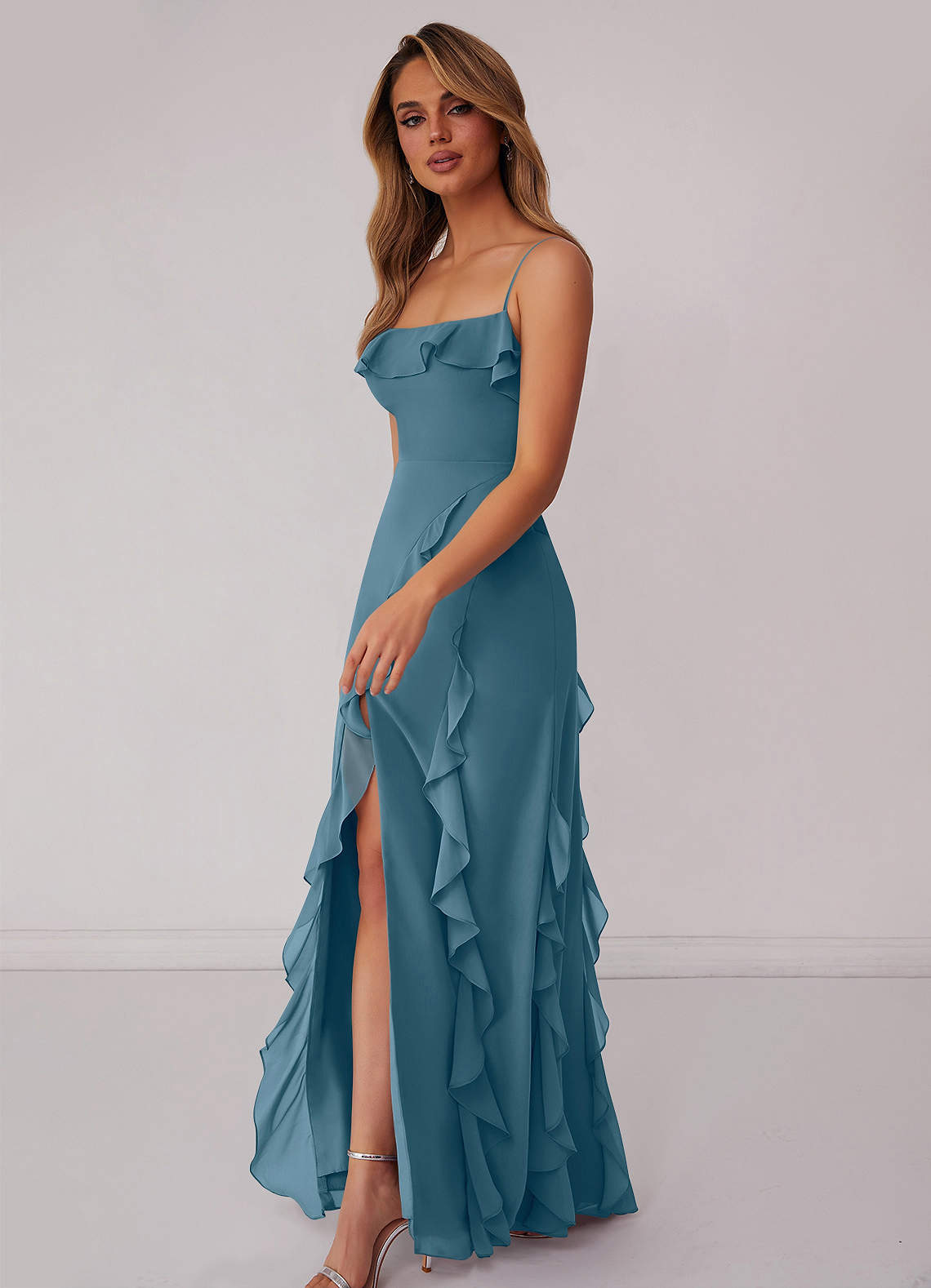 Barbie ♥ Azazie Bridesmaid Dresses Bermuda Sheath Bow Chiffon Dress image4