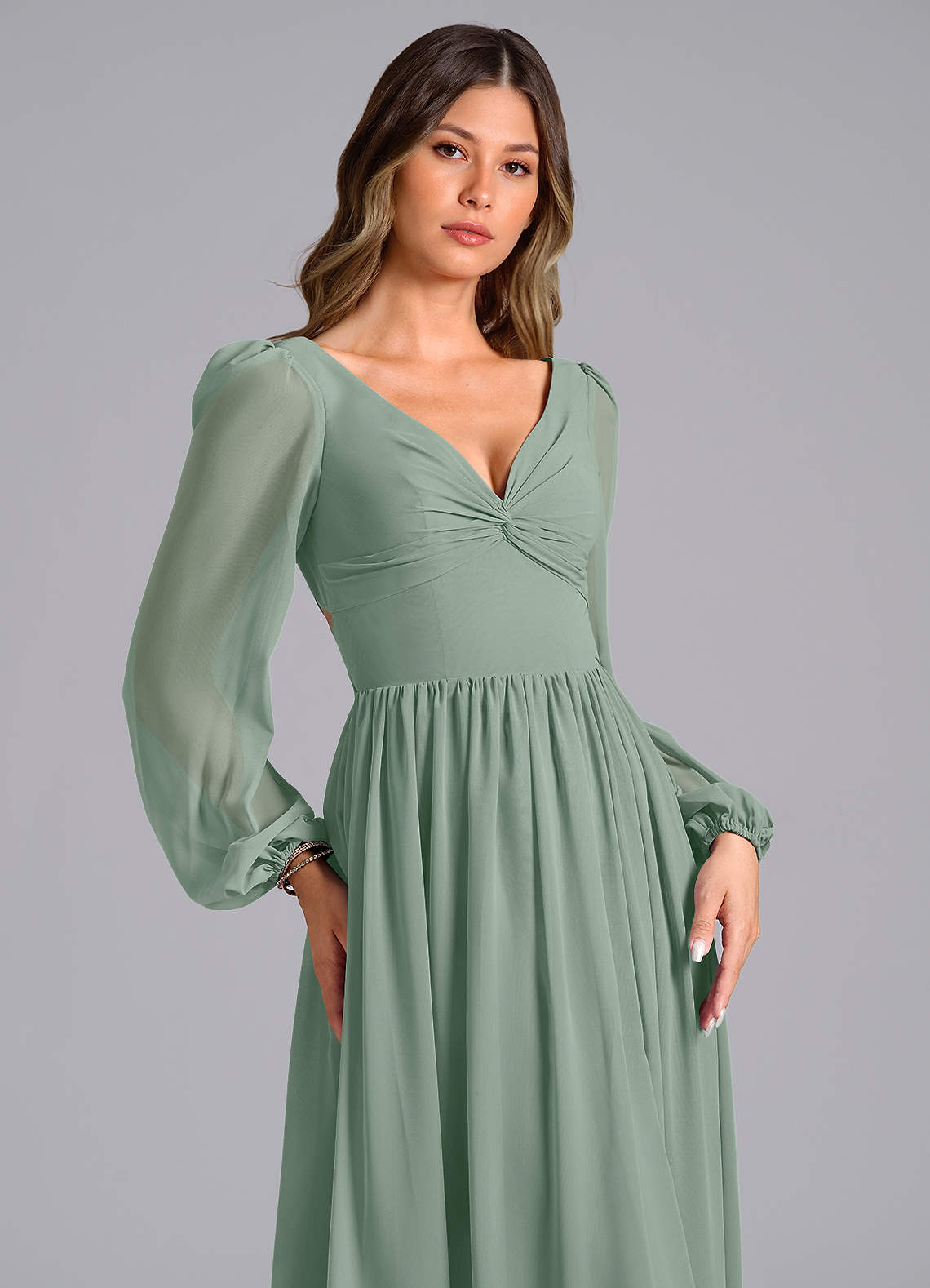 elegant long evening dresses long sleeve Elegant Fit and Flare Unique Lace Appliques Prom Dresses Long Sleeves
