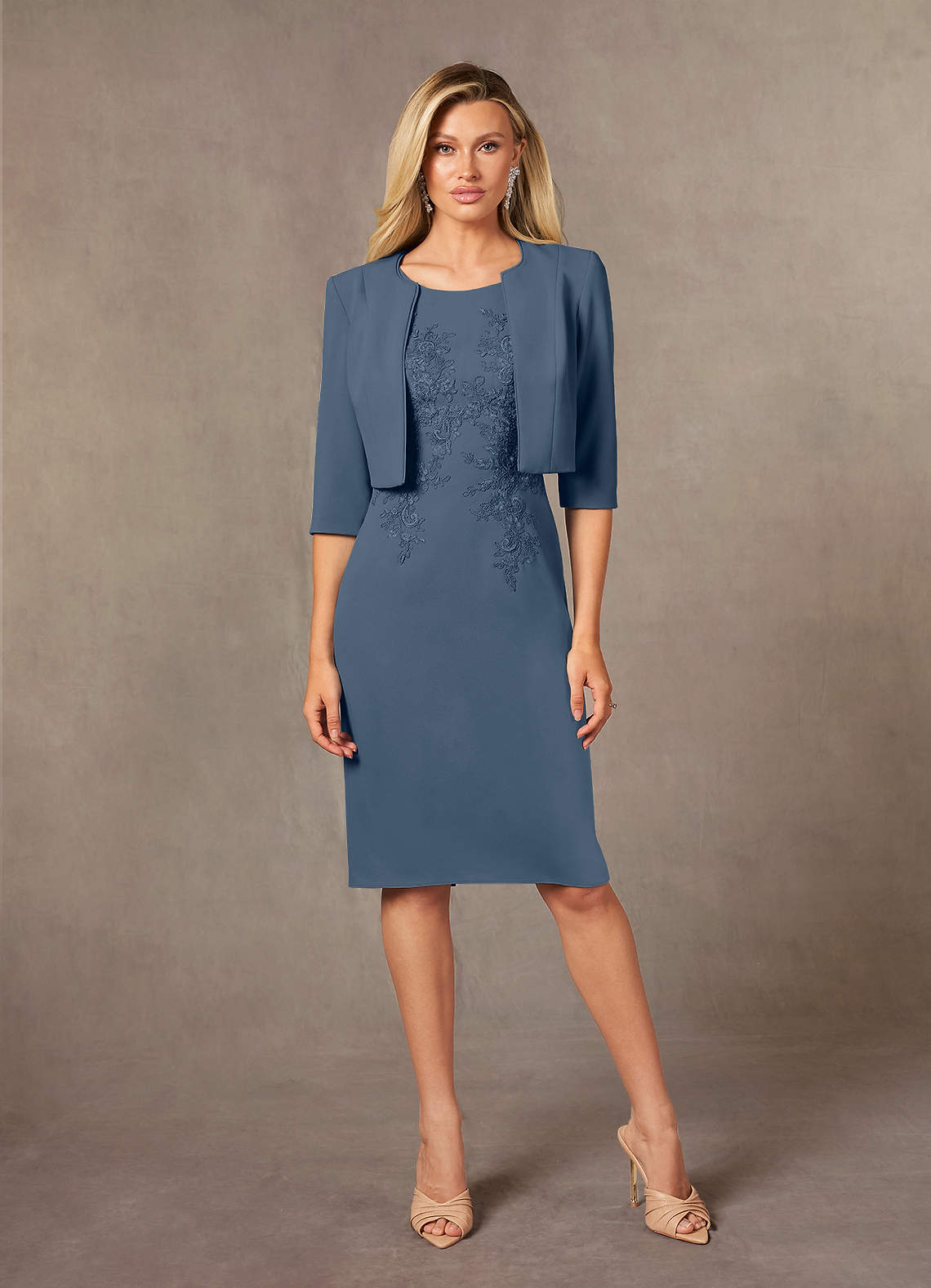 Azazie Ryne Mother of the Bride Dresses Twilight Sheath Lace Dress image1