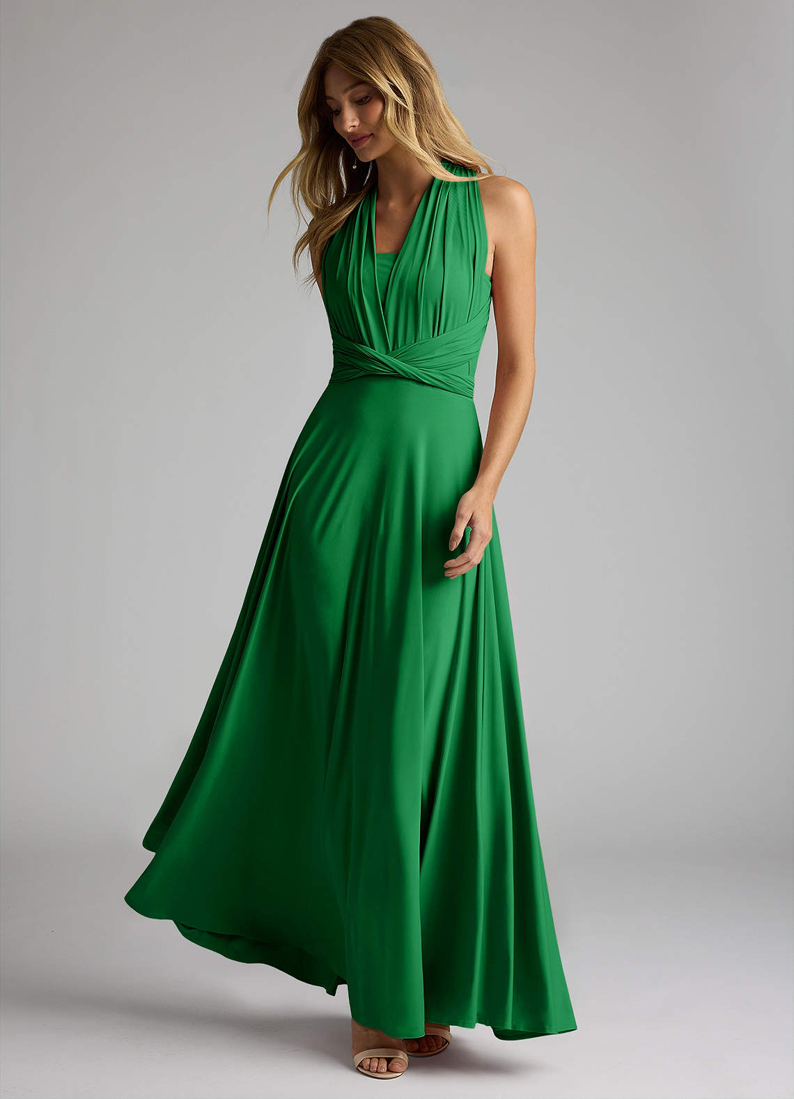 Azazie Infinity Jersey Wrap A Line Dress Kelly Green Bridesmaid Dresses Azazie