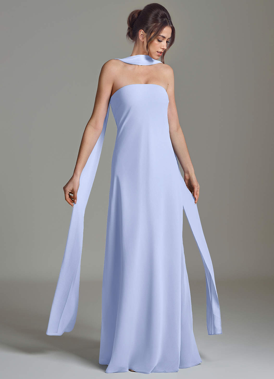 chiffon illusion cutouts bridesmaid dress Ever-Pretty Chiffon V-Neck Ruffles Sleeve Back Cutout Pleated Summer Formal Wedding Guest Dress main image 0