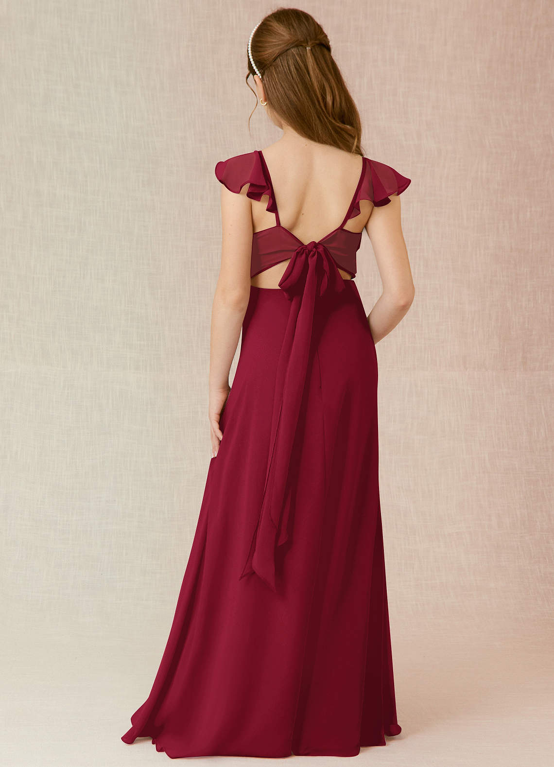 Azazie Everett Junior Bridesmaid Dress in Burgundy Azazie