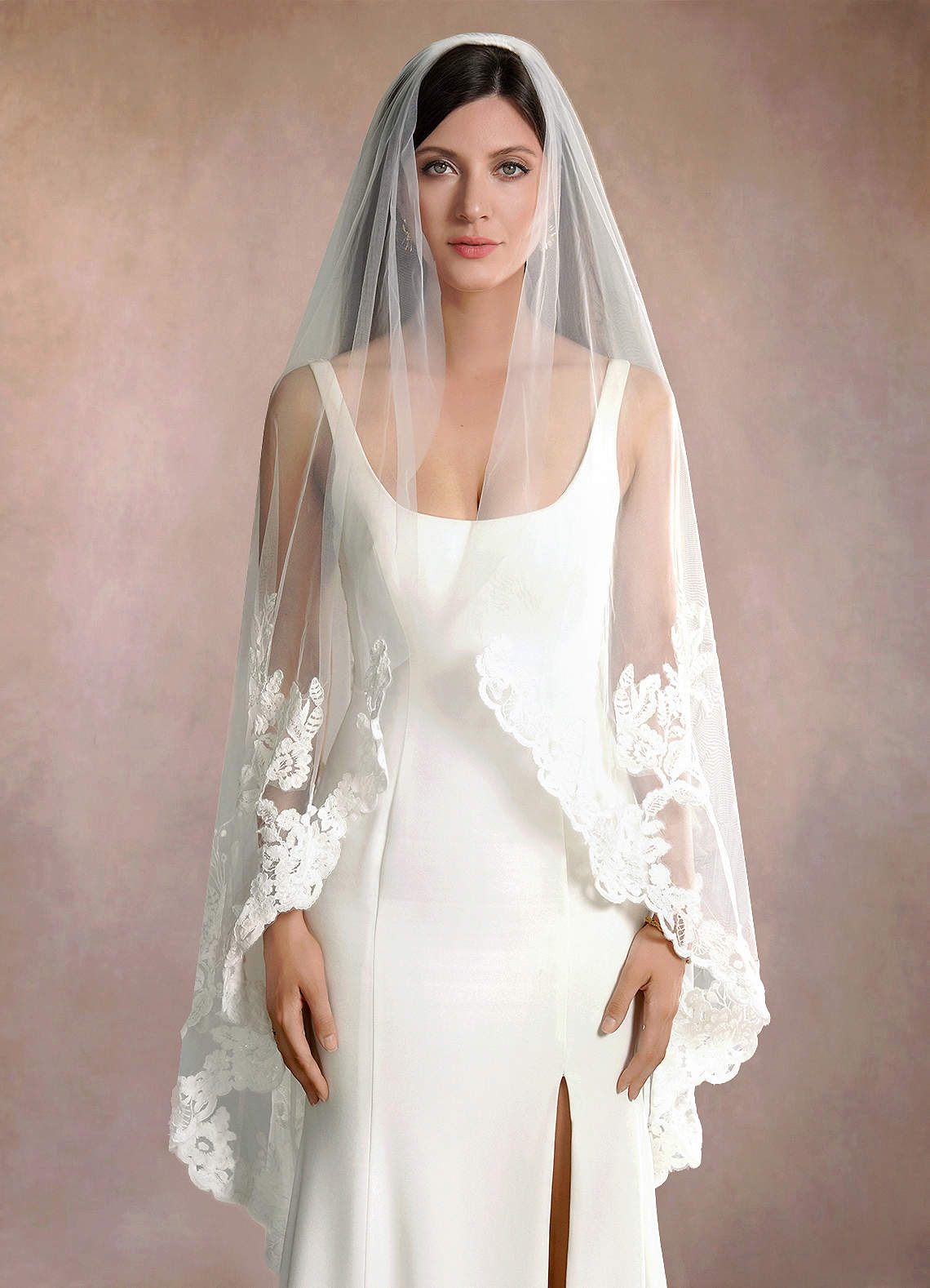 front Charity Lace Waltz Veil