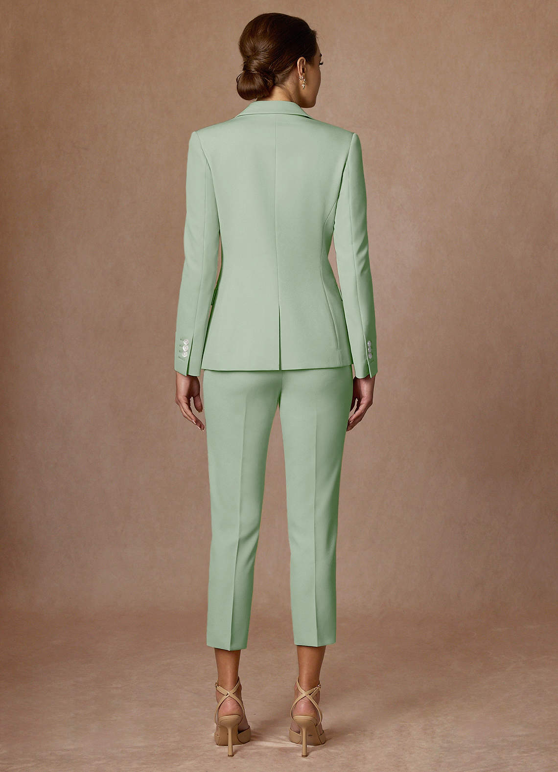 front Kennedy Dusty Sage Structured Stretch Dress Pants