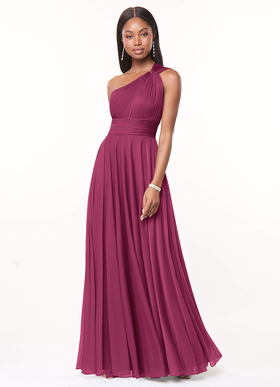 Azazie Charlize Ready to Ship Mulberry Mesh Bridesmaid Dresses