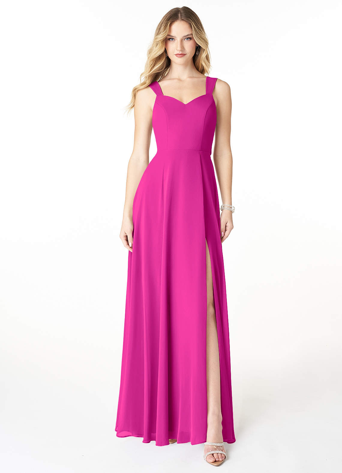 Azazie Julie Fuchsia Chiffon Bridesmaid Dresses | Azazie UK