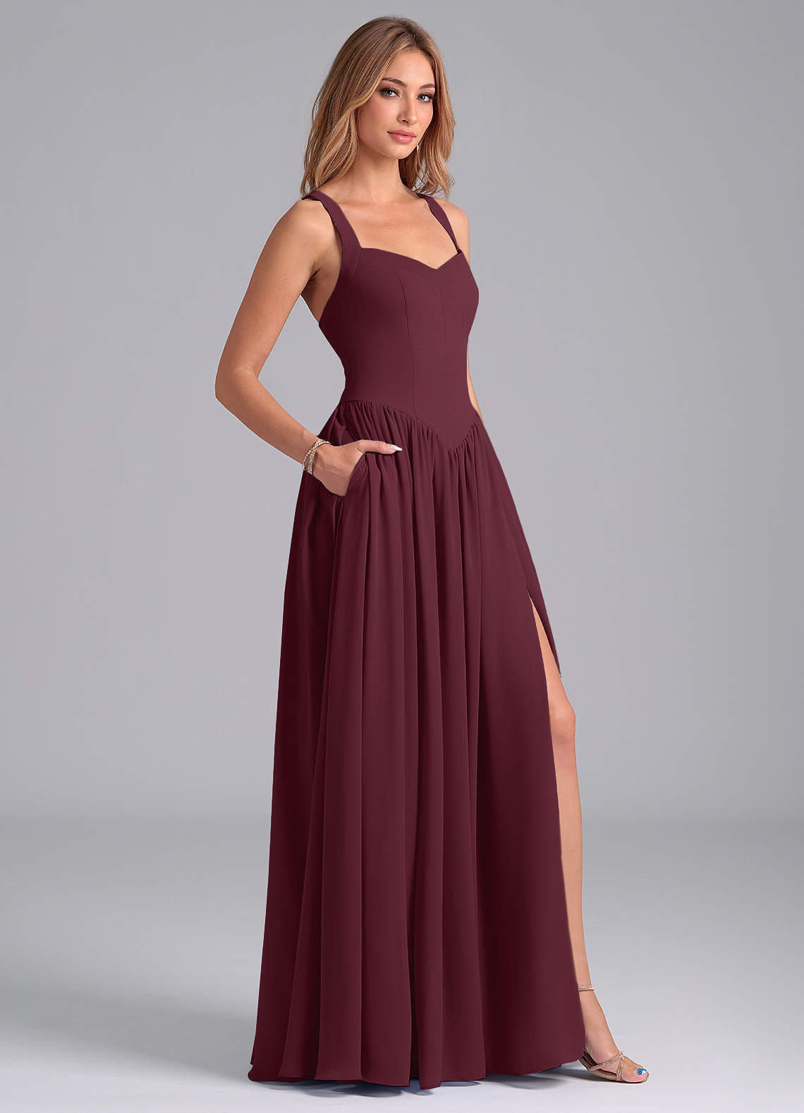 Azazie Francis Cabernet Chiffon Bridesmaid Dresses