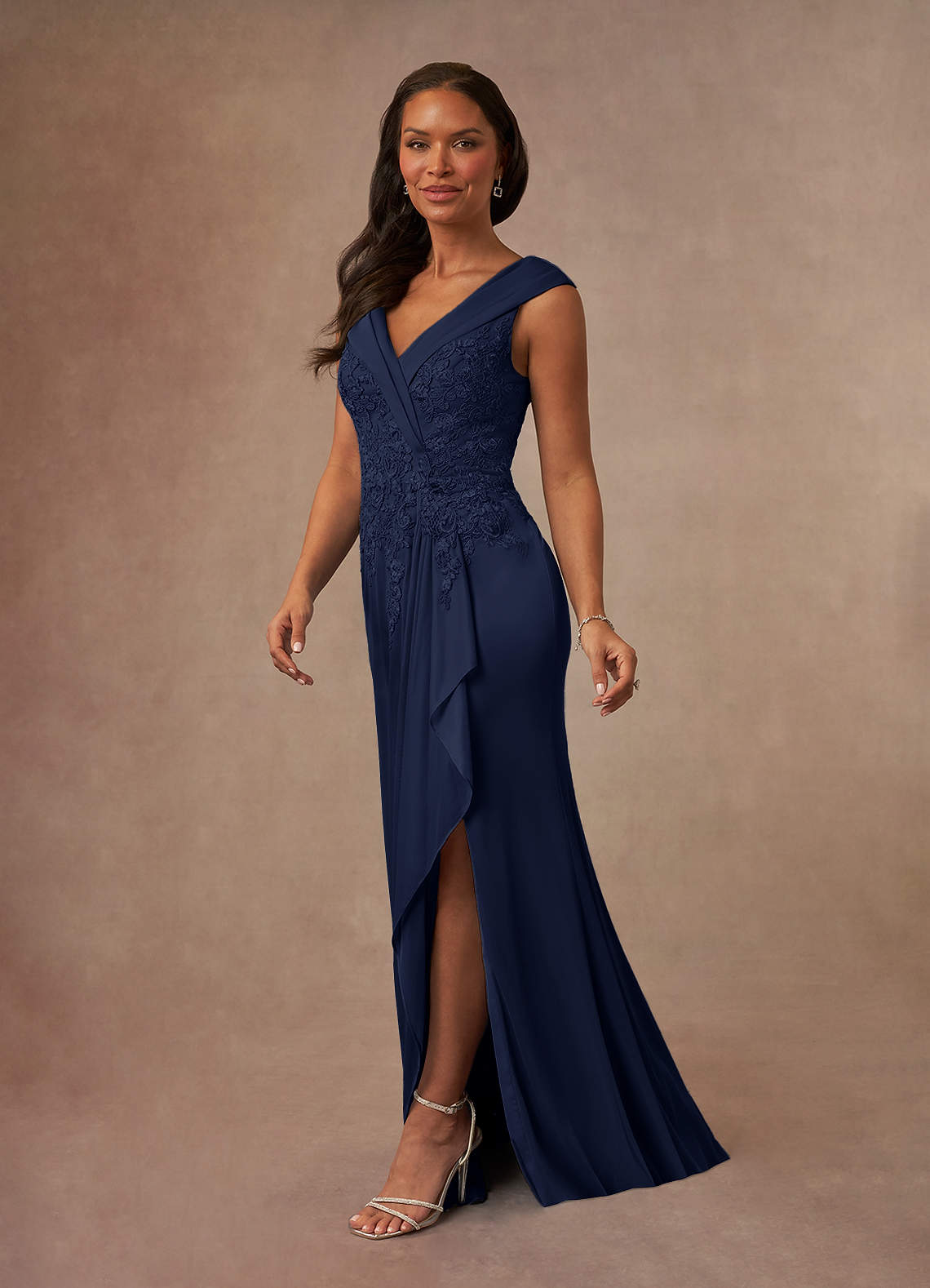 deres 12th dress dark navyワンピース　サイズ2 Azazie Calathea Dark Navy A-Line Lace Dress | Azazie