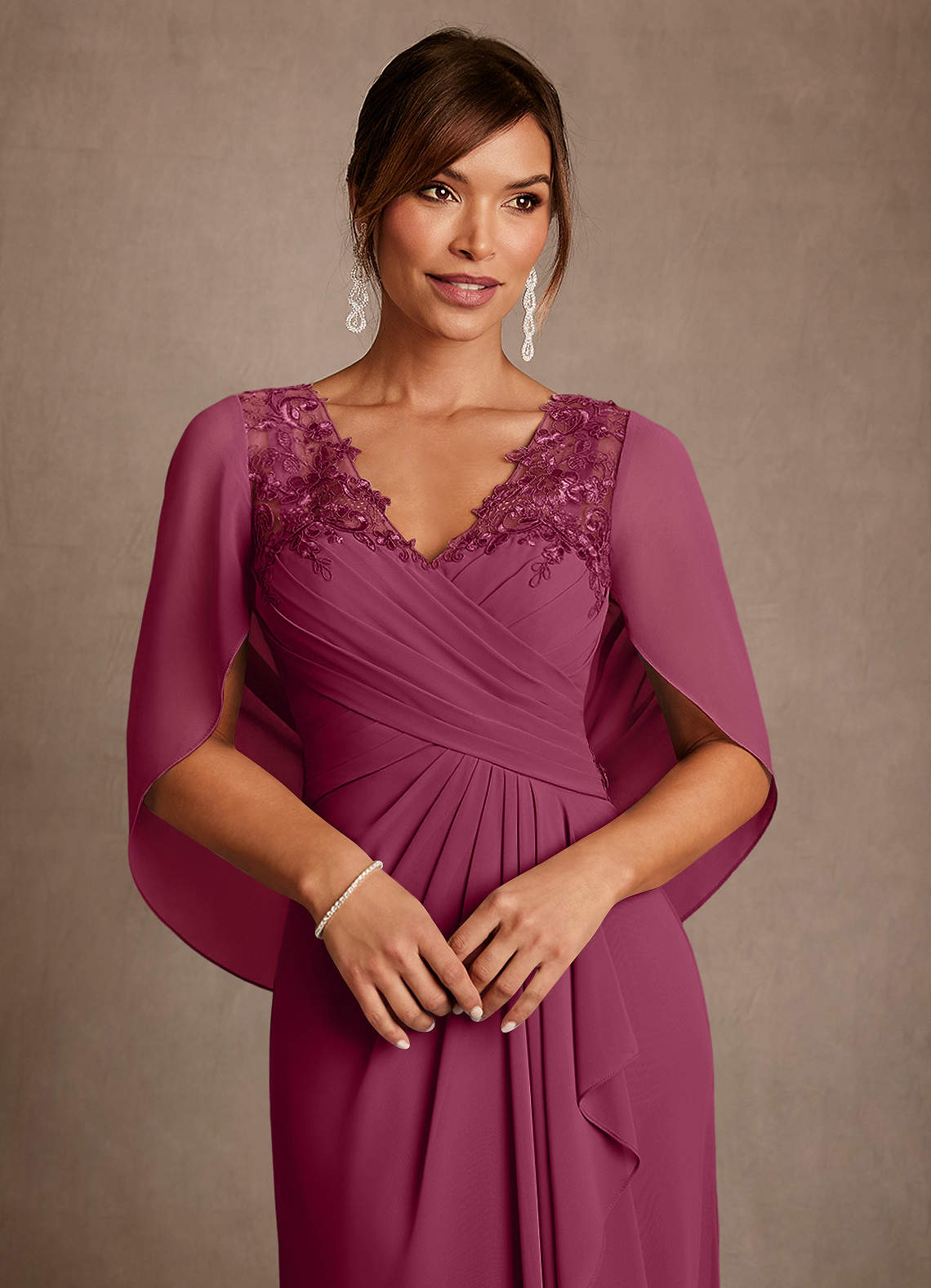 Azazie Forums Moeder van de bruid jurken A-Lijn Jurk van Kant Moerbei image3