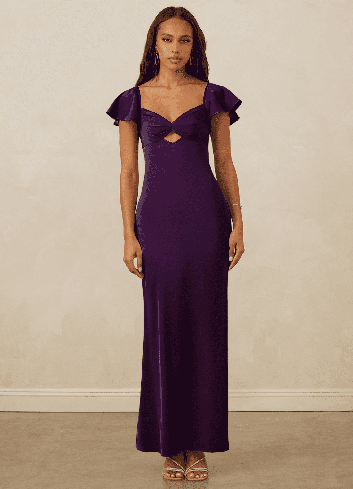 Christian Siriano Bridal for Azazie 1005 Bridesmaid Dresses Grape Sheath Sweetheart Neckline Stretch Satin Dress image1