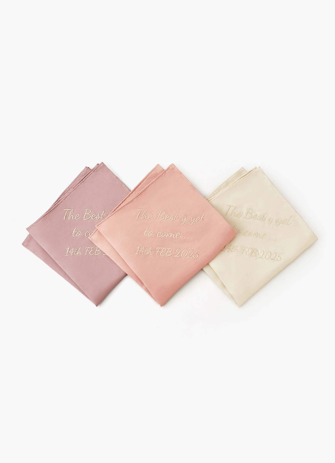 front Lenço de bolso personalizado com letra em cetim fosco