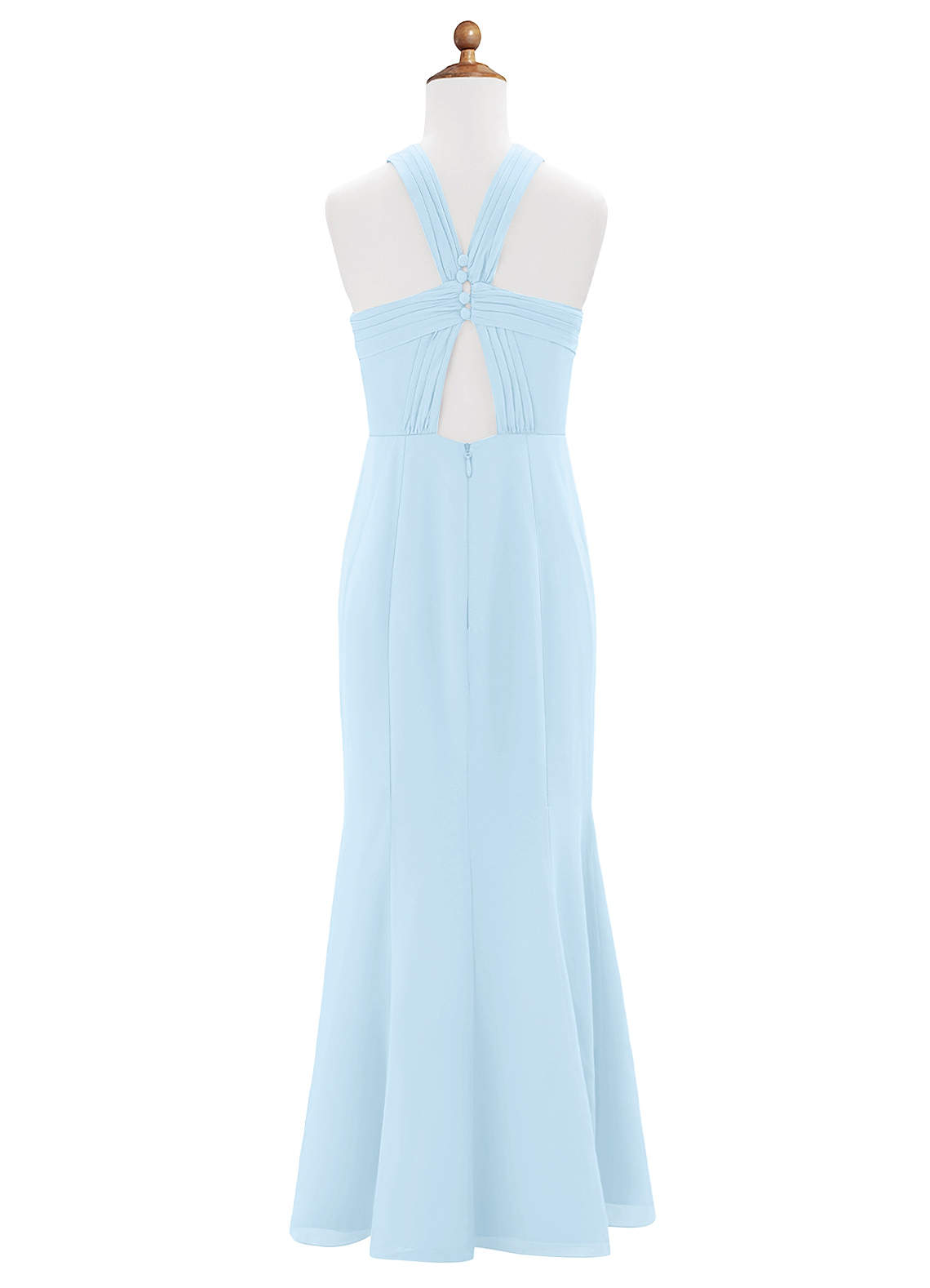 Azazie Rue Junior Sky Blue Mermaid Side Slit Chiffon Dress image6