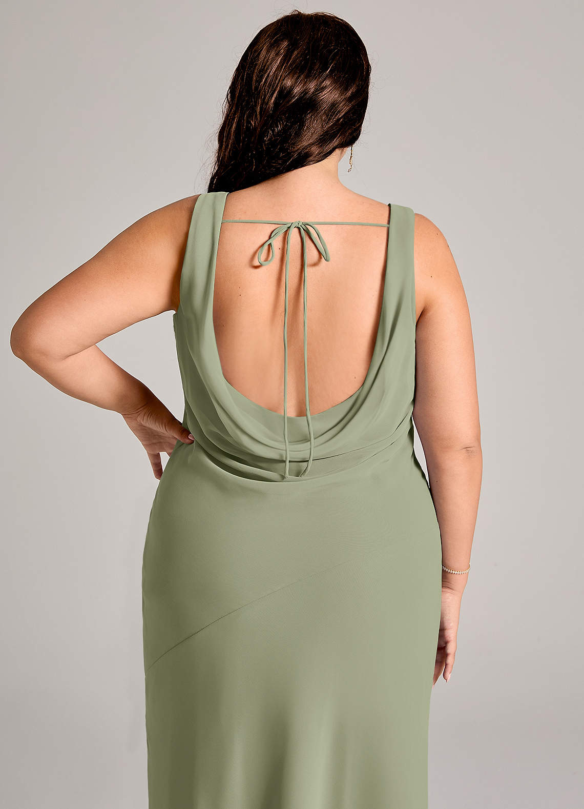 Azazie Rylina Bridesmaid Dresses Pistachio Mermaid Pleated Chiffon Dress image11