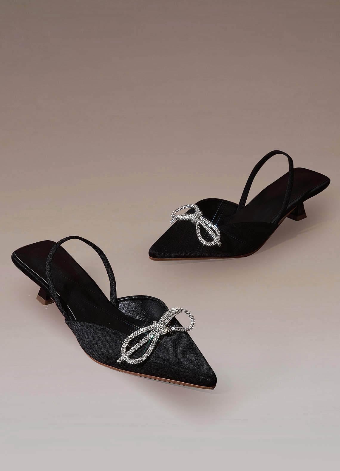 pointed toe rhinestone heels
