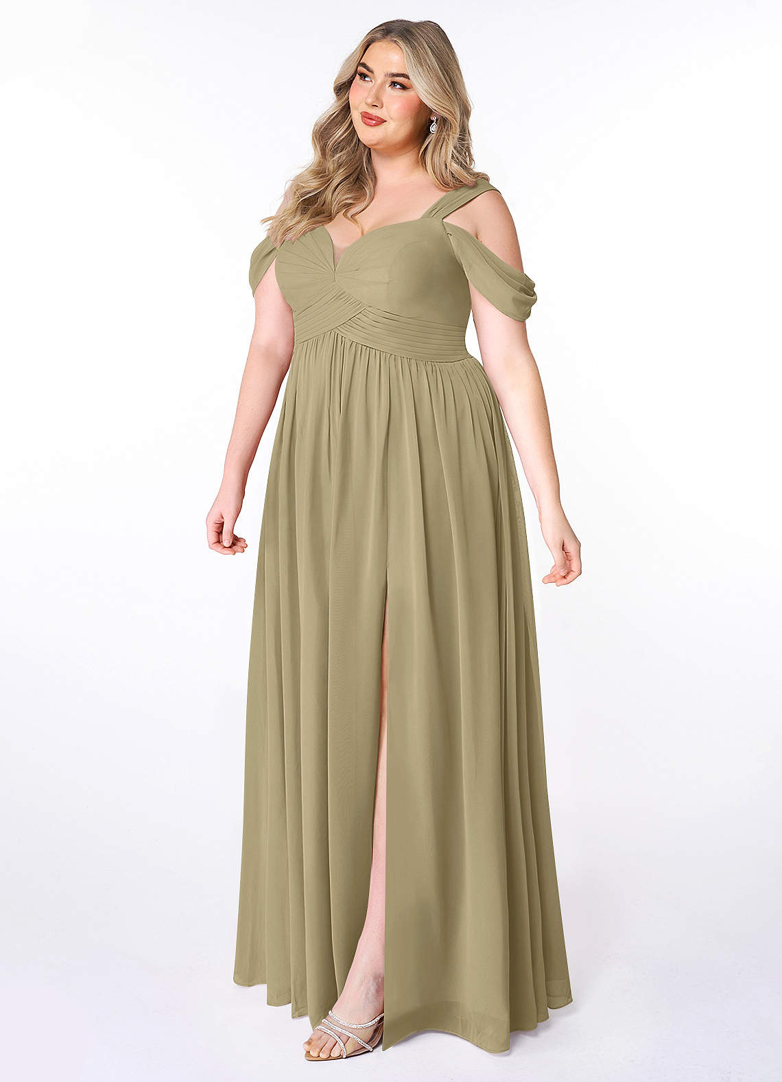 moss green dress plus size Moss Green Bridesmaid Dress Matte Satin Size 3X