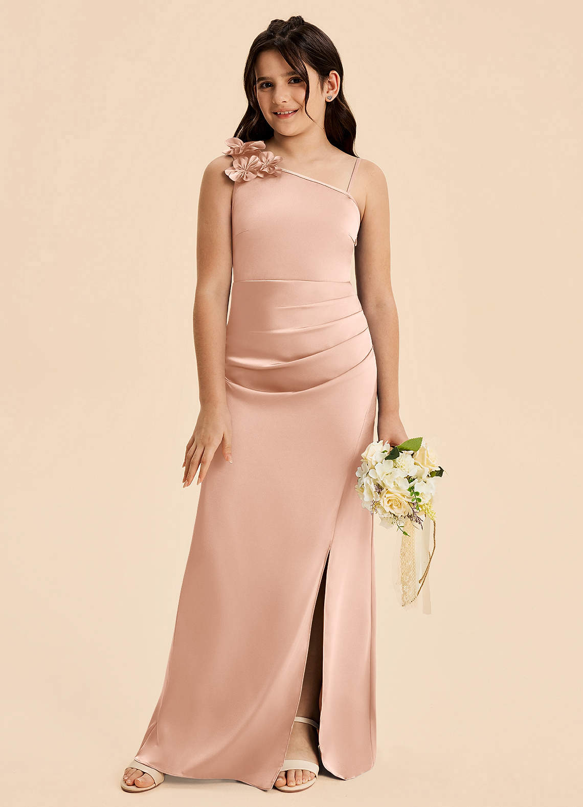 Azazie Remi Junior Bridesmaid Dress in Rose Gold